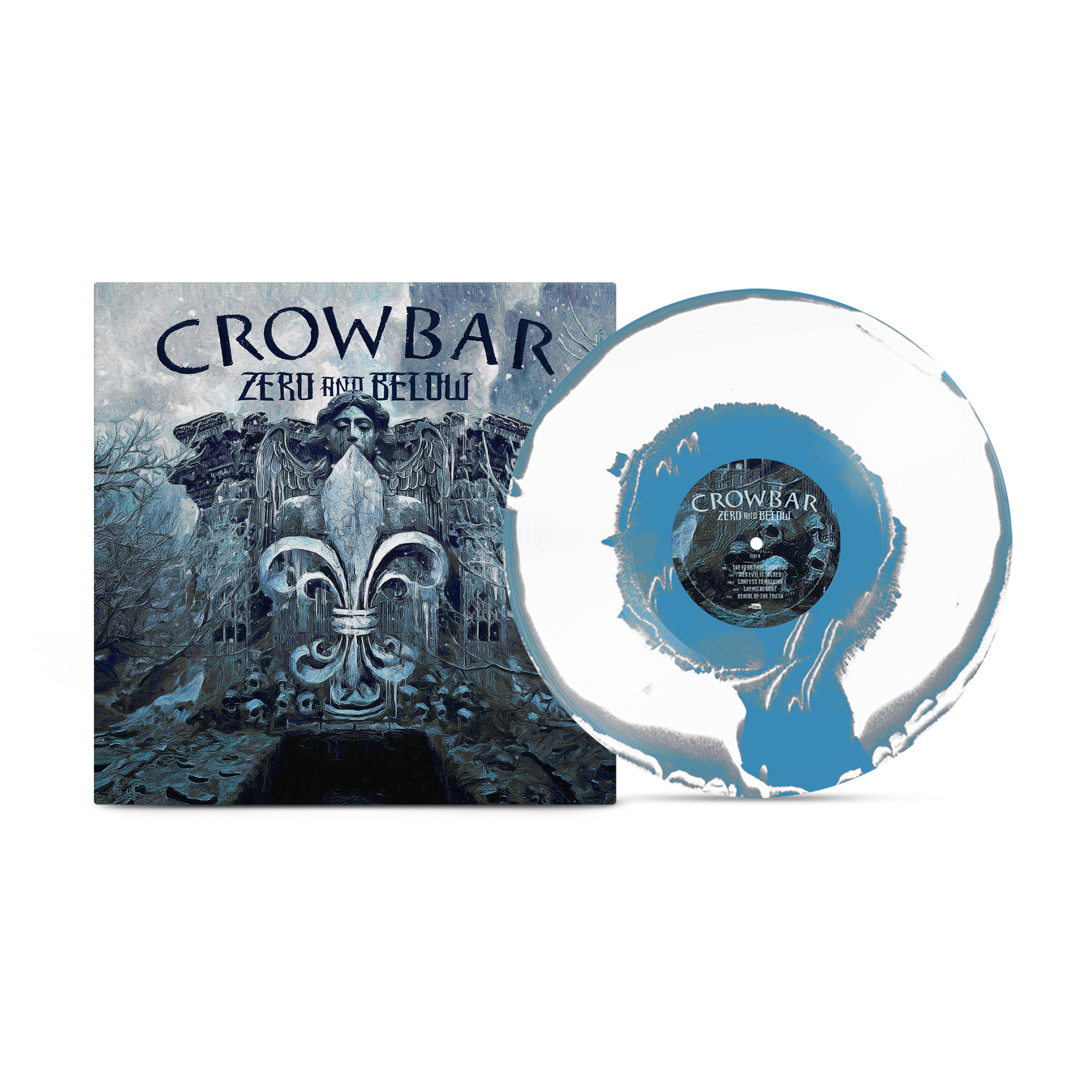 CROWBAR 'ZERO AND BELOW' LP (Sky Blue, Grey, & White A-Side B-Side Vinyl)