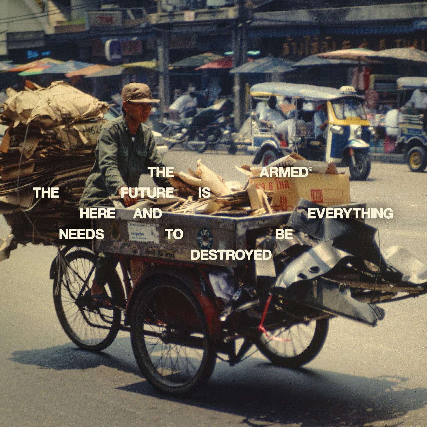 THE ARMED 'THE FUTURE IS HERE AND EVERYTHING NEEDS TO BE DESTROYED' LP (Limited Edition, Cloudy w/ Yellow/Pink/Green Splatter Vinyl)