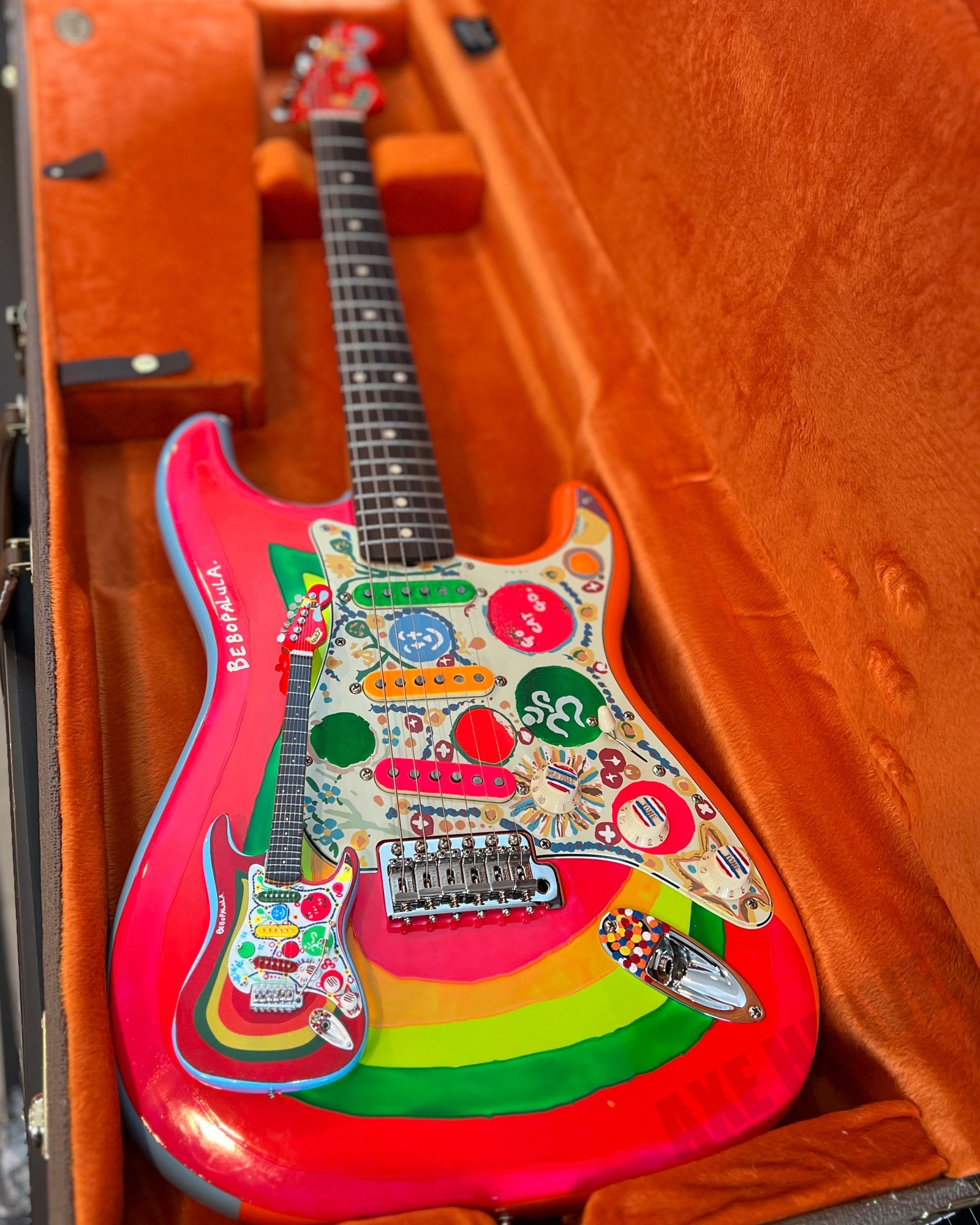 OFFICIALLY LICENSED GEORGE HARRISON FENDER™ STRAT™ ROCKY MINI GUITAR REPLICA - FAB FOUR