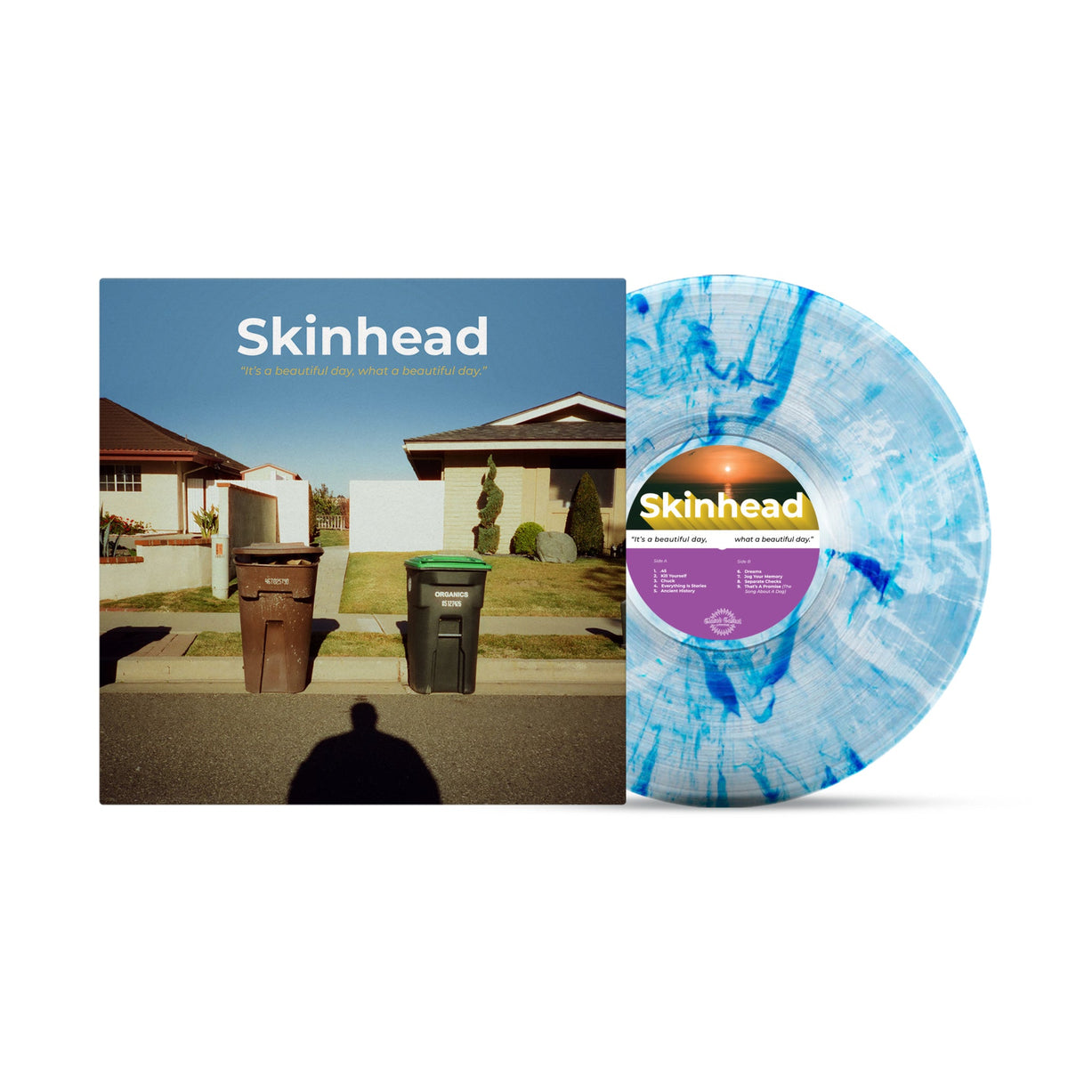 SKINHEAD 'IT'S A BEAUTIFUL DAY, WHAT A BEAUTIFUL DAY' LP (Blue/White Marble Vinyl)