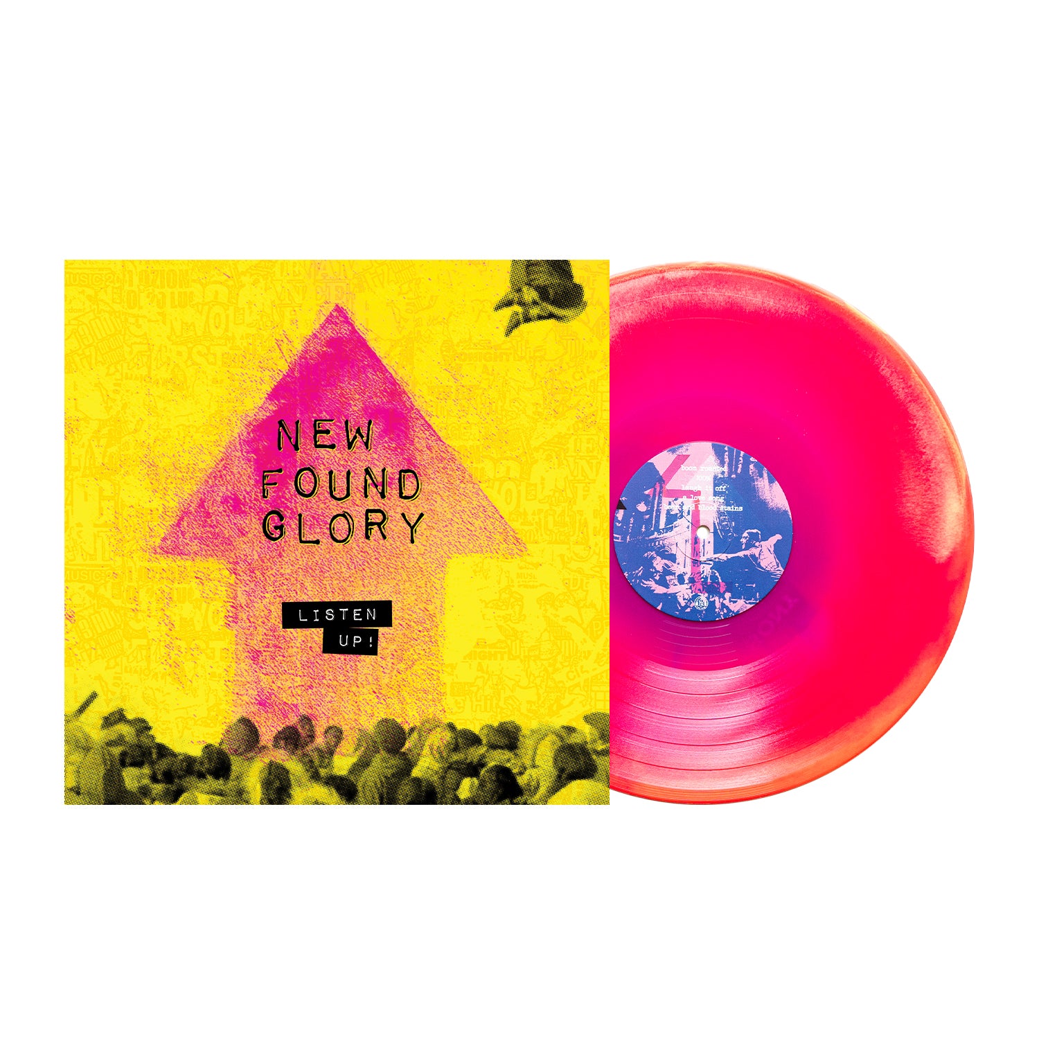 NEW FOUND GLORY ‘LISTEN UP!’ LP (Exclusive – Limited to 400, Neon Violet, Magenta, & Yellow A-side B-side Vinyl)