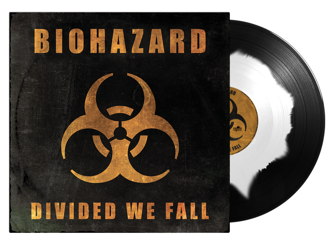 BIOHAZARD ‘DIVIDED WE FALL’ LP (Exclusive – Limited to 400, White/Black Corona Vinyl)