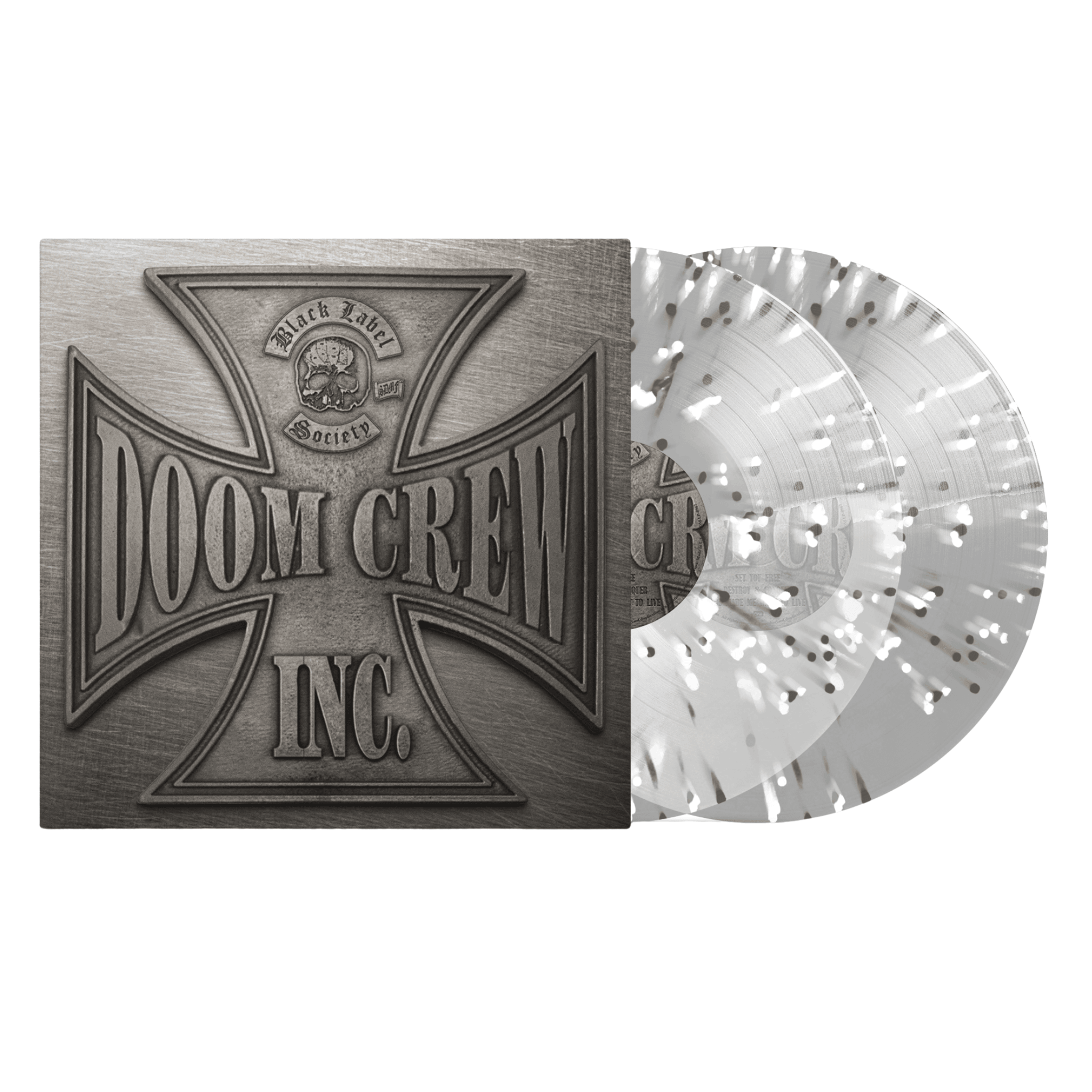BLACK LABEL SOCIETY 'DOOM CREW INC' 2LP (Half Clear Half Grey w/ Black & White Splatter)