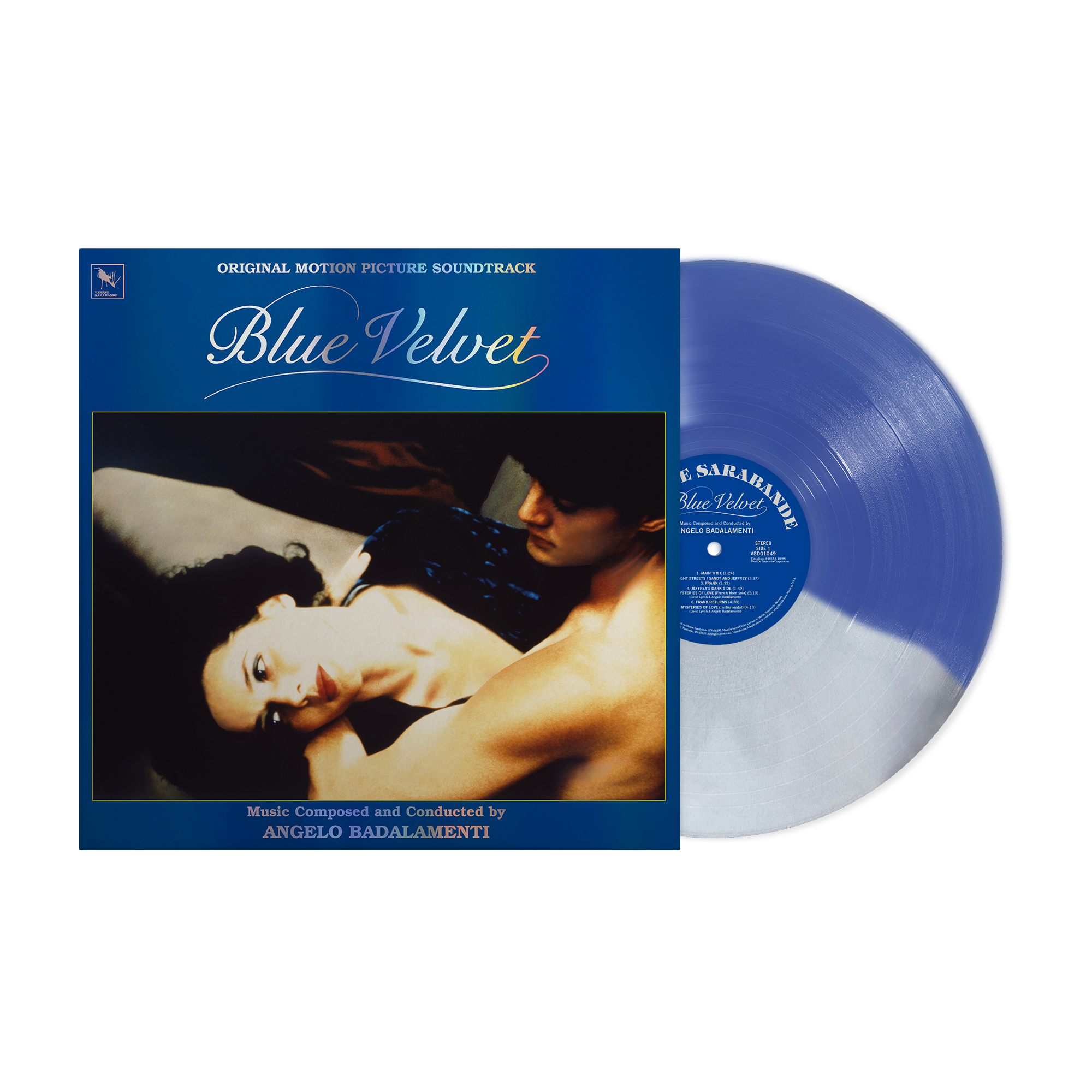 ANGELO BADALAMENTI 'BLUE VELVET SOUNDTRACK' 40TH ANNIVERSARY LP (Exclusive – Limited to 500, Half Silver Gray/Half Royal Blue Vinyl)