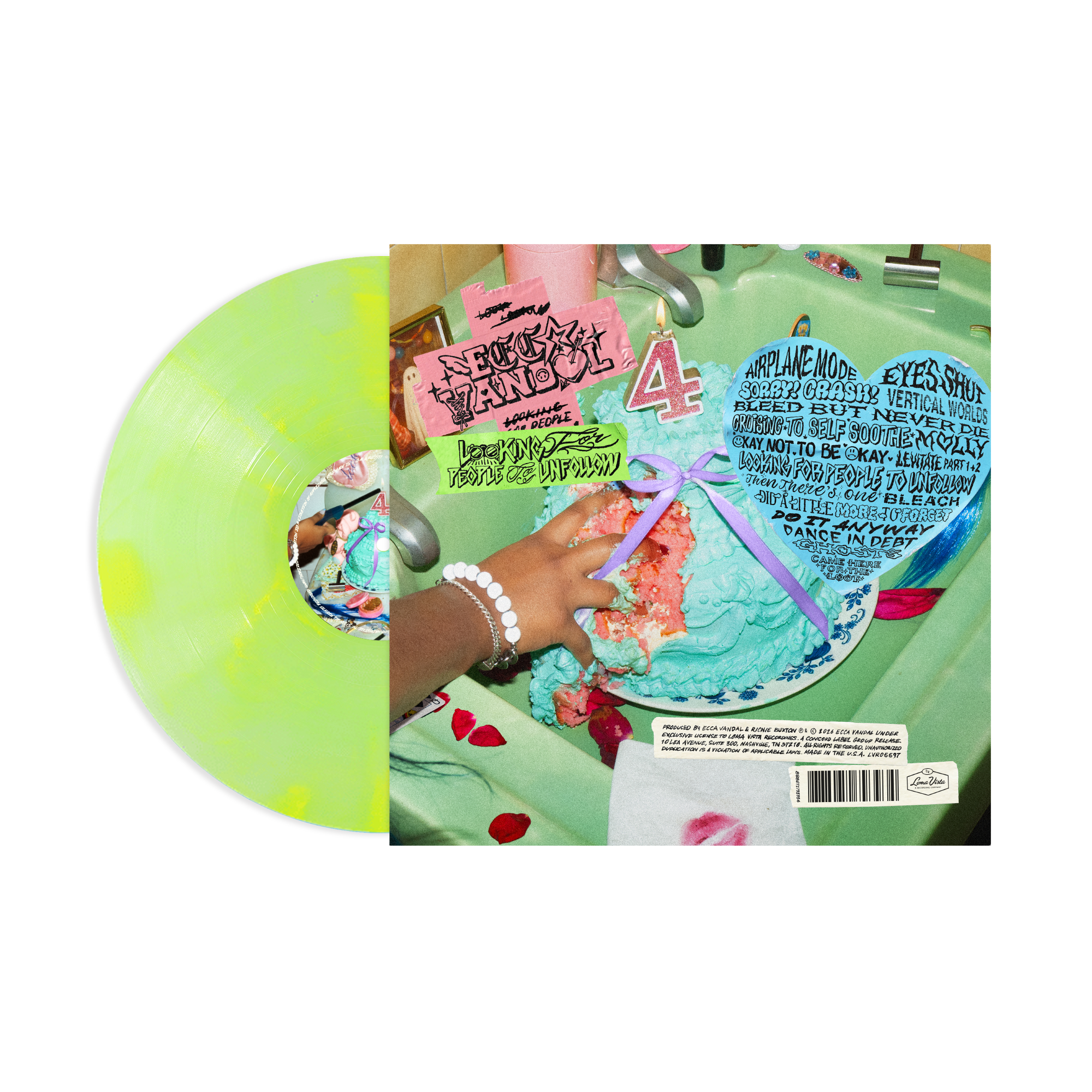 ECCA VANDAL ‘LOOKING FOR PEOPLE TO UNFOLLOW’ LP (Exclusive – Limited to 500, Gaff Green Vinyl)
