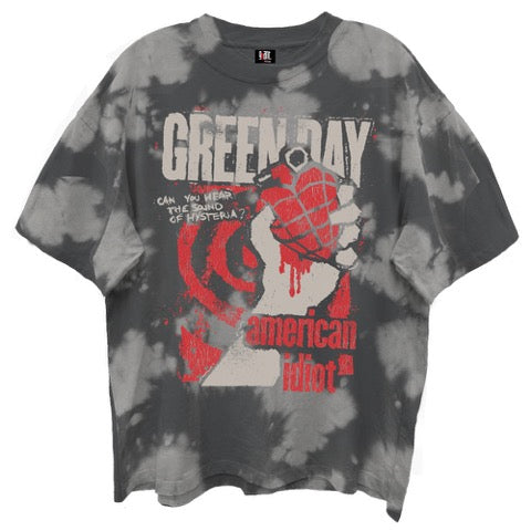 GREEN DAY AMERICAN IDIOT BLEACH WASH T-SHIRT/GIANT VINTAGE T-SHIRT
