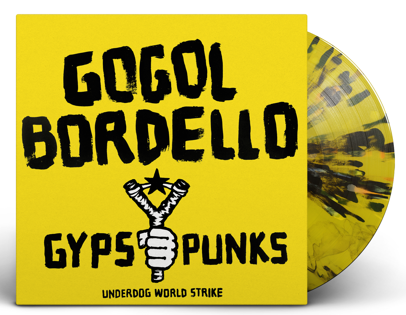 GOGOL BORDELLO ‘GYPSY PUNKS UNDERDOG WORLD STRIKE’ 2LP (Exclusive – Limited to 300, Yellow w/ Black Splatter Vinyl)