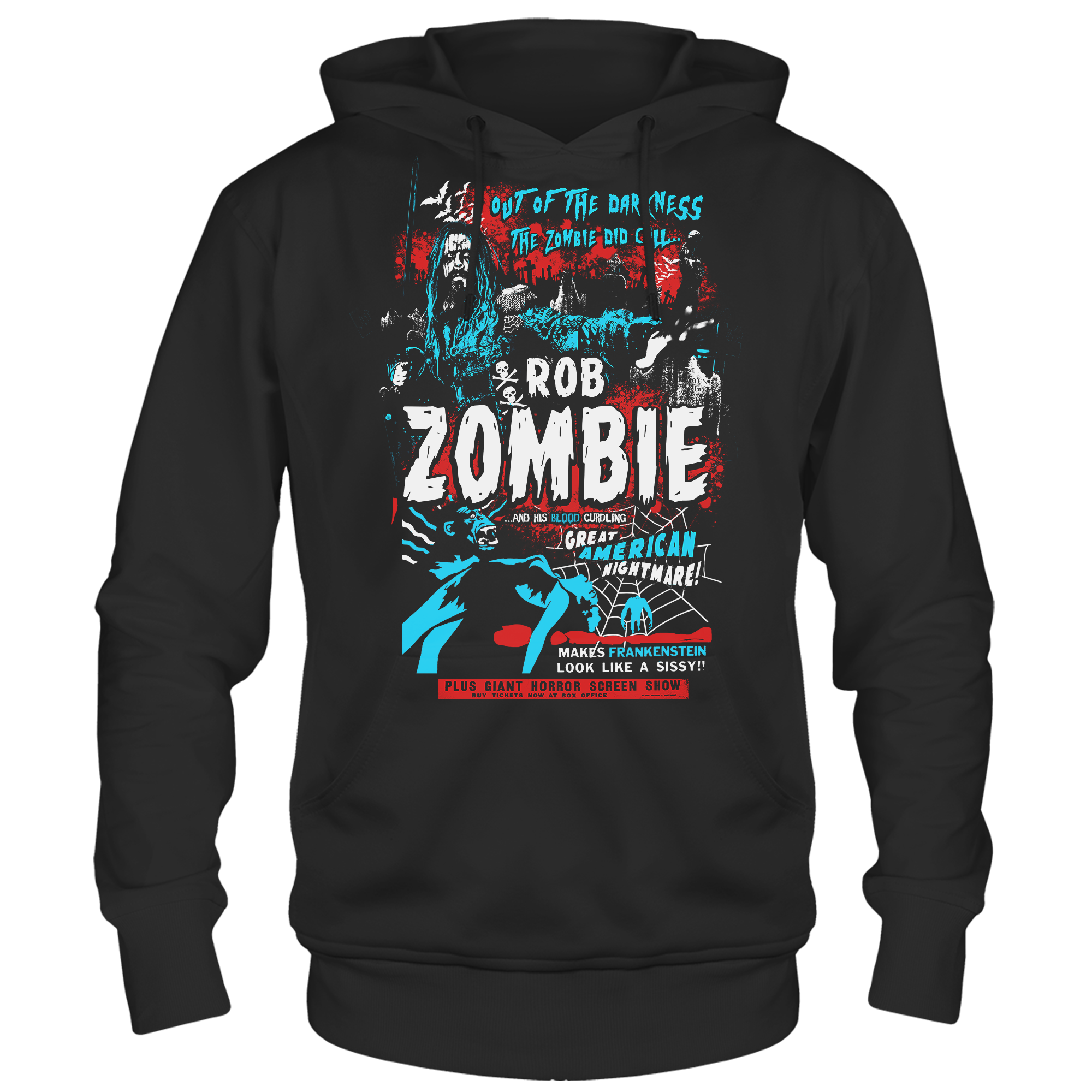 ROB ZOMBIE INTO DARKNESS BLACK HOODIE