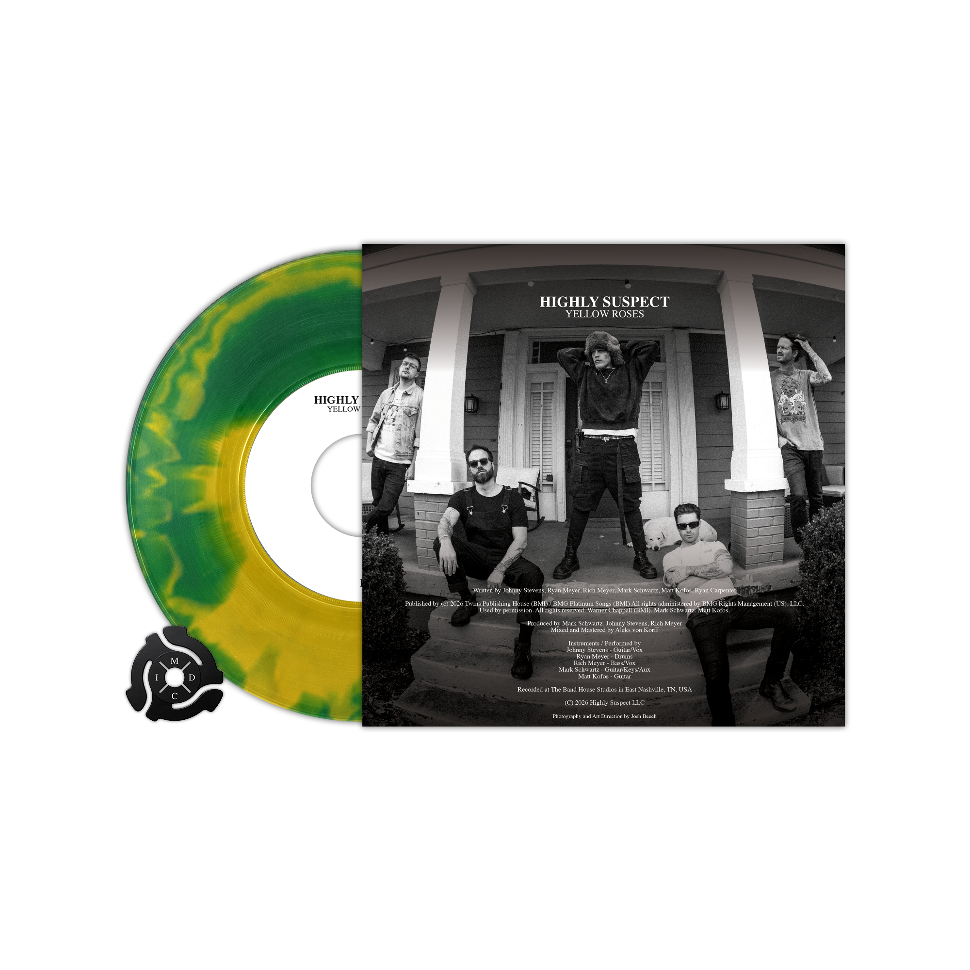 HIGHLY SUSPECT ‘YELLOW ROSES’ 7" (Exclusive, Evergreen & Yellow Canary A-Side/B-Side Vinyl)