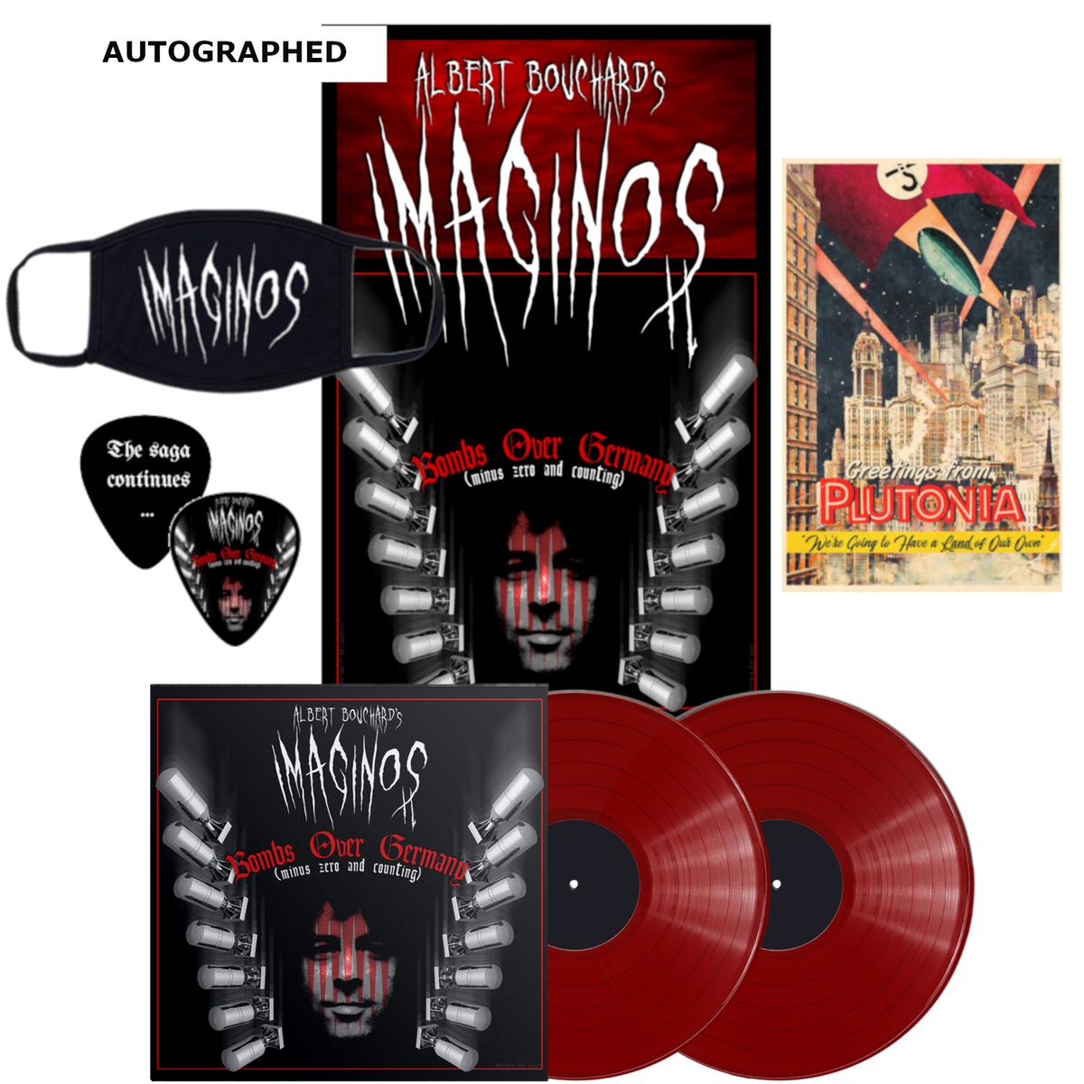 ALBERT BOUCHARD'S 'IMAGINOS II - BOMBS OVER GERMANY (MINUS ZERO AND COUNTING)' 2LP (Limited Edition – Only 100 Made, Ruby Vinyl)