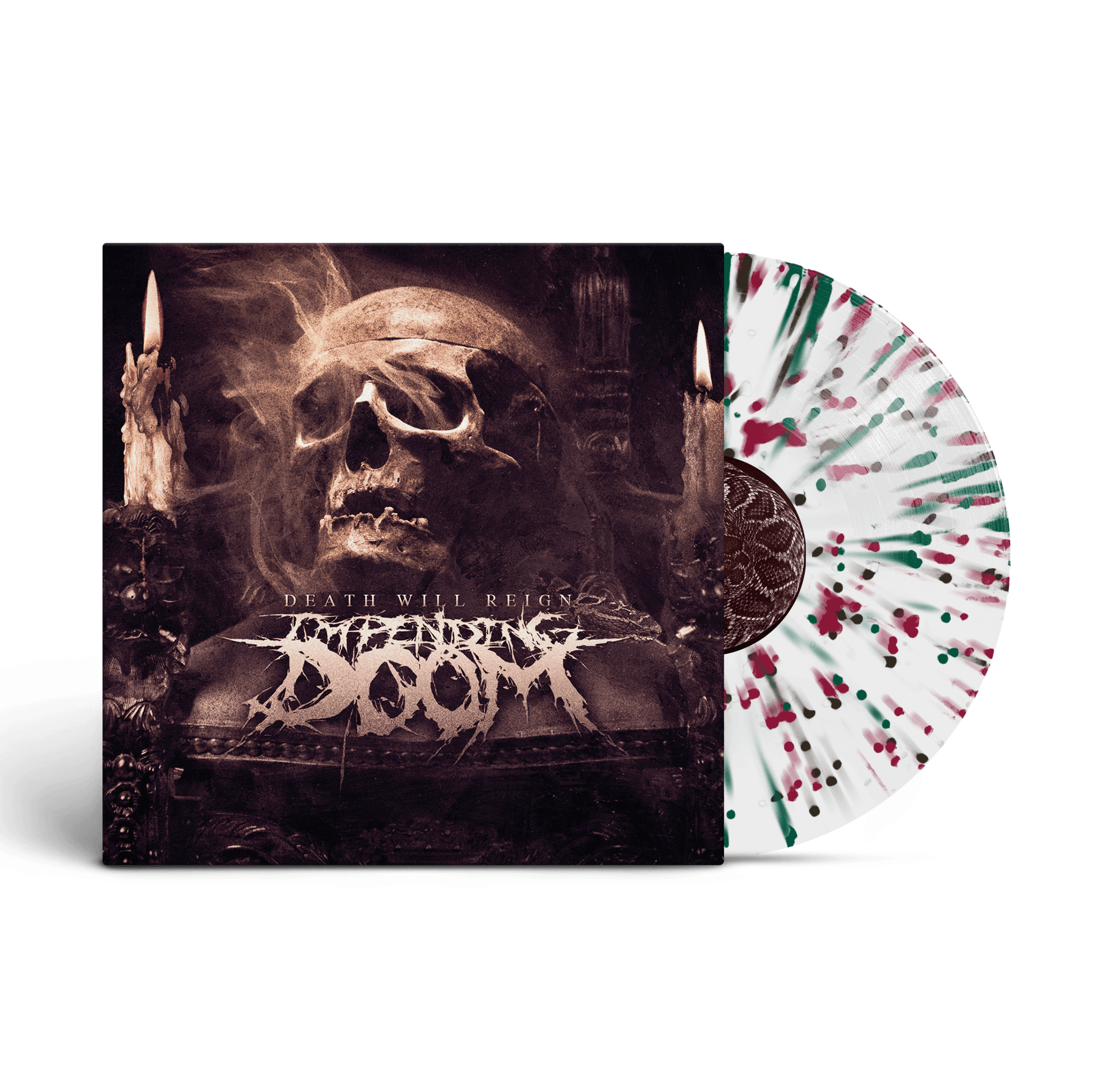 IMPENDING DOOM 'DEATH WILL REIGN' LP (Clear w/ Splatter Vinyl)