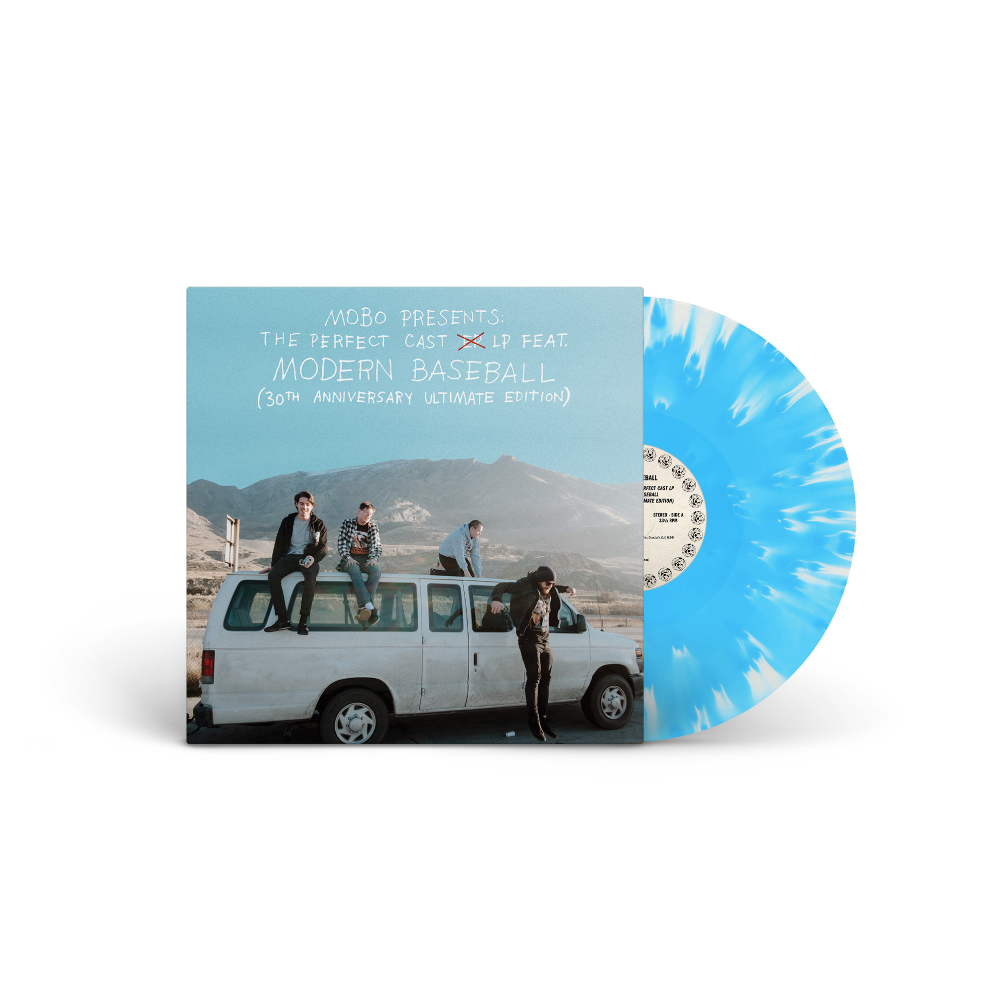 MODERN BASEBALL ‘MOBO PRESENTS: THE PERFECT CAST LP FEATURING MODERN BASEBALL’ 30TH ANNIVERSARY LP (Exclusive – Limited to 300, Cloudy Blue Vinyl)