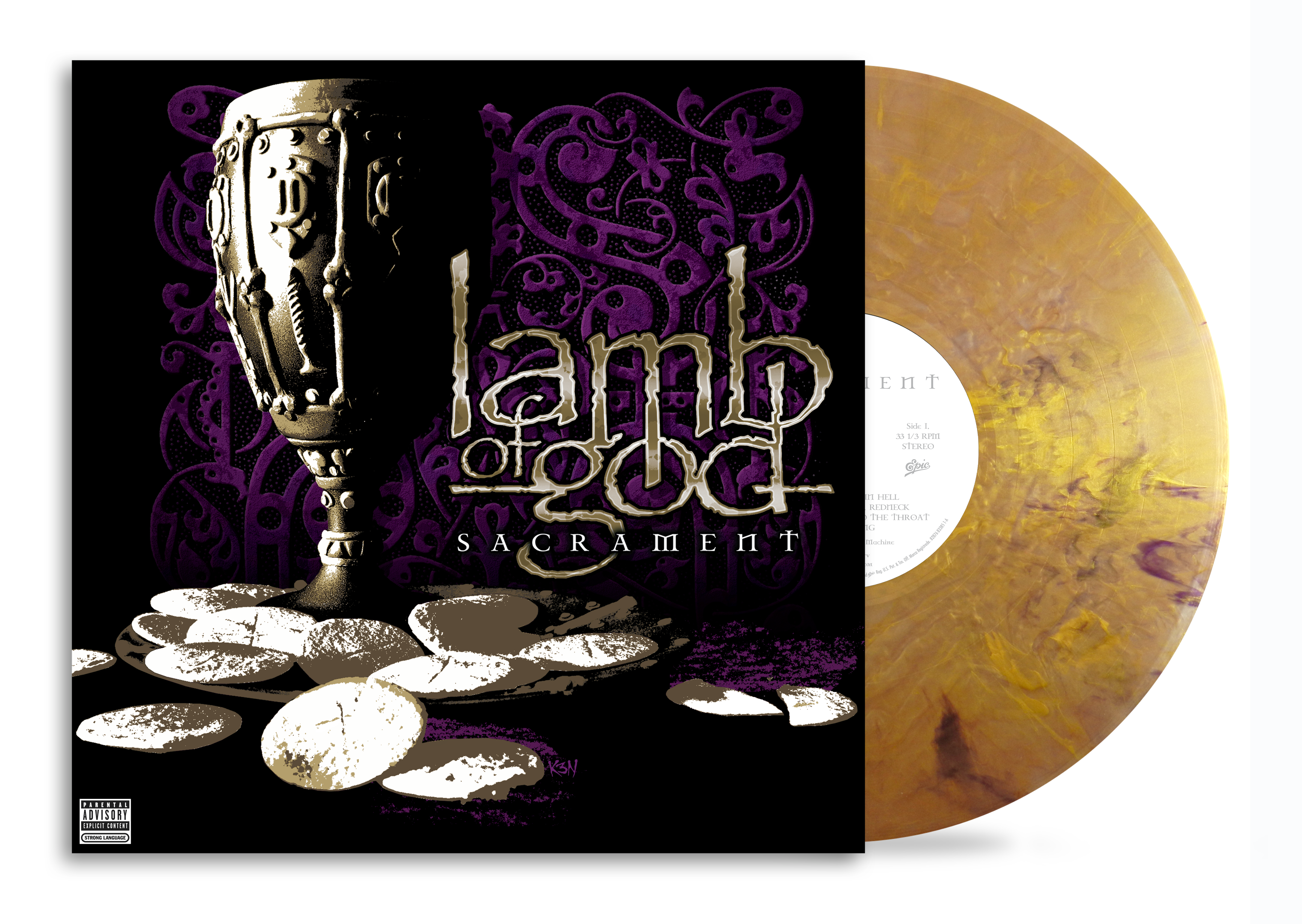 LAMB OF GOD ‘SACRAMENT’ LP (Limited Edition – Only 500 Made, Gold with Purple Smoke Vinyl)