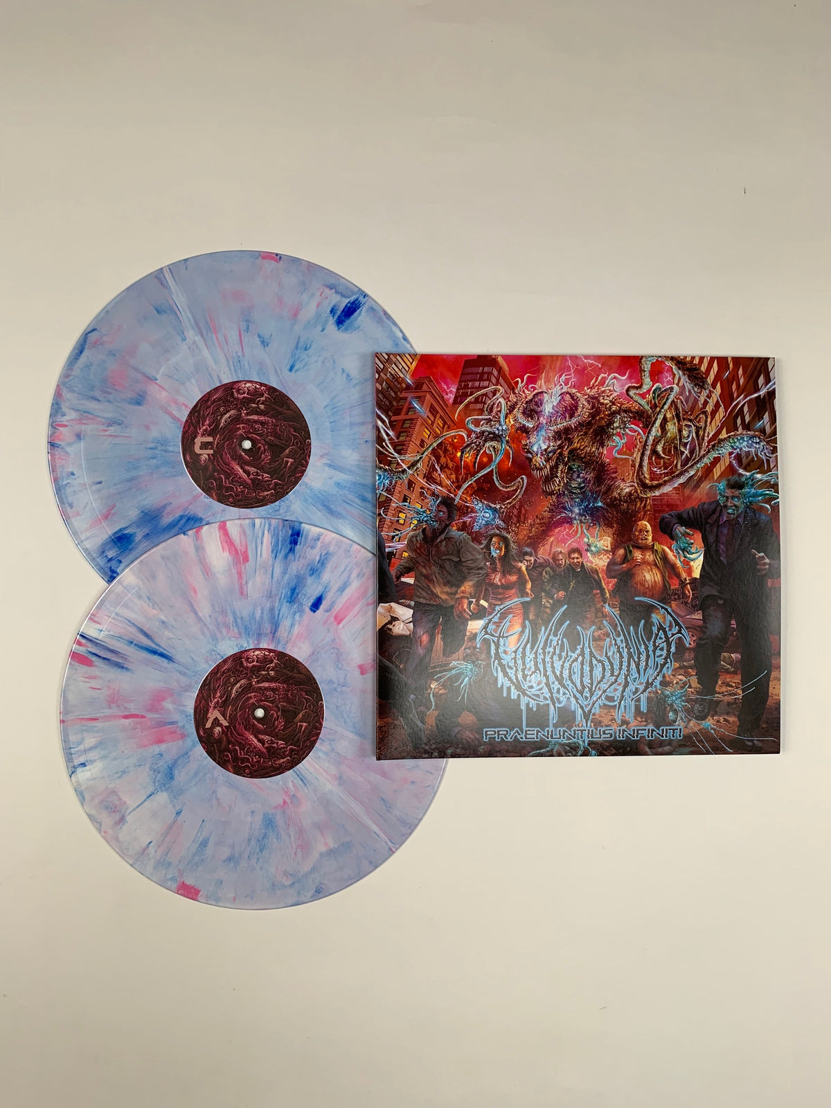 VULVODYNIA'PRAENUNTIUS INFINITI' LIMITED-EDITION BLUE WITH WHITE AND PINK SPLATTER 2LP