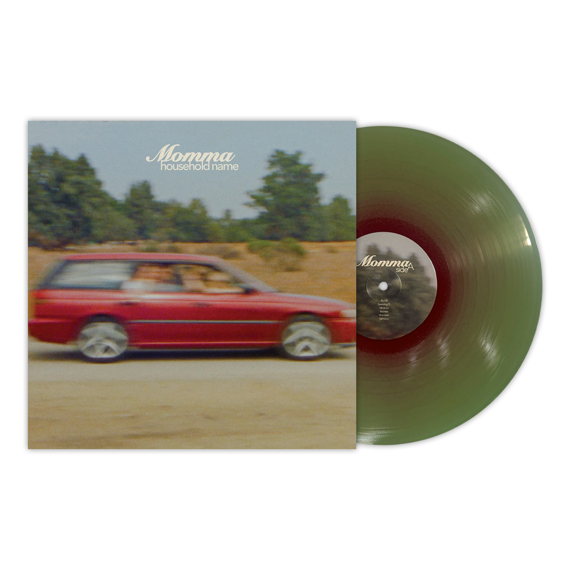 MOMMA ‘HOUSEHOLD NAME’ LP (Exclusive – Limited to 100, Green in Red Vinyl)