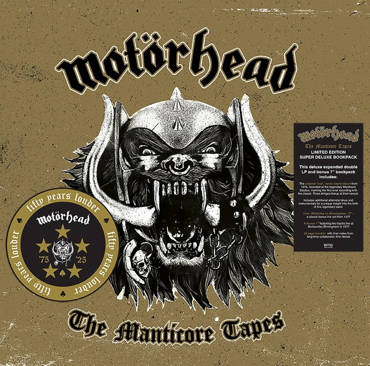 MOTORHEAD 'THE MANTICORE TAPES' 2LP (Deluxe Bookpack, Clear Vinyl + 7")