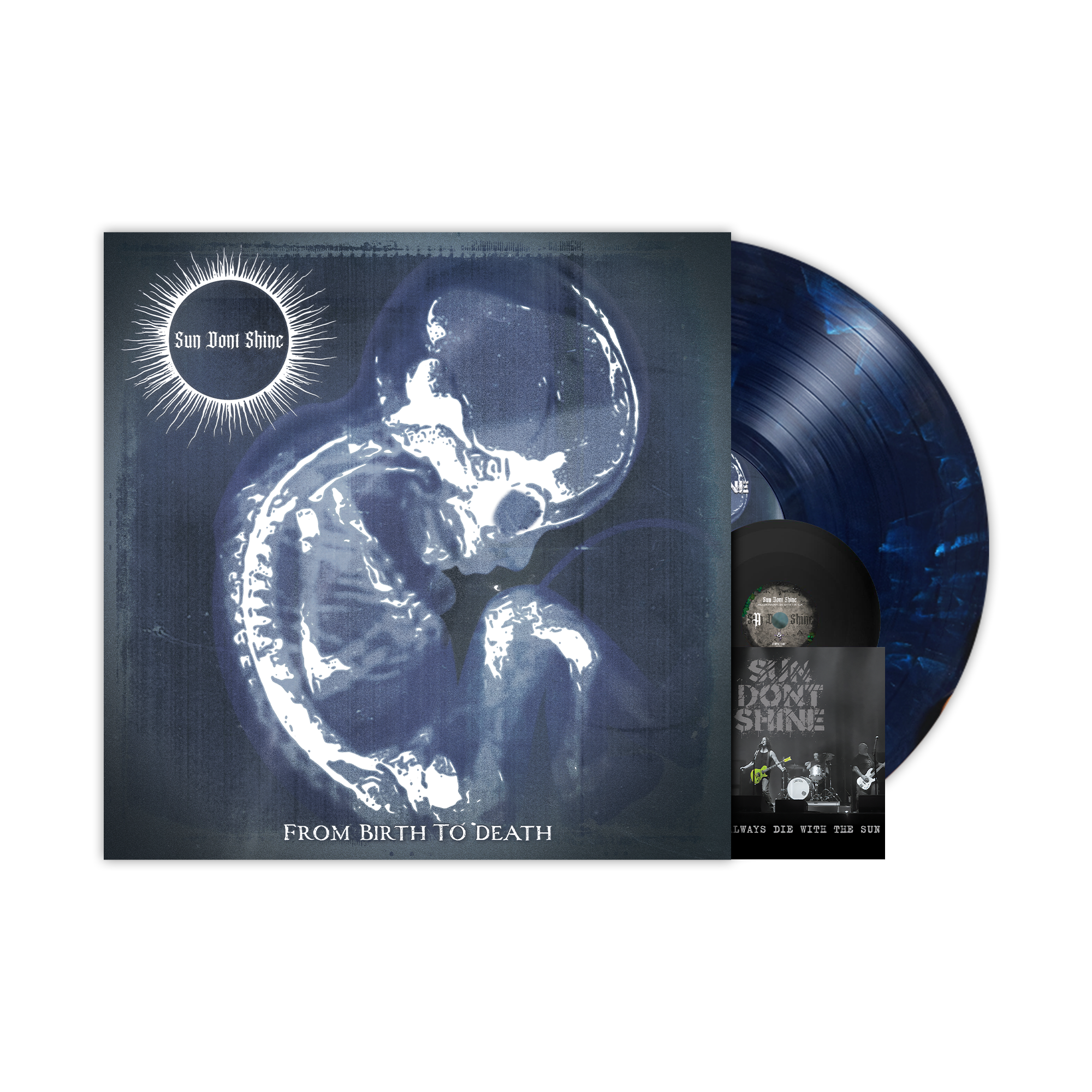 SUN DONT SHINE ‘FROM BIRTH TO DEATH’ LP (Exclusive – Various Color Vinyl) + 4" TINY VINYL