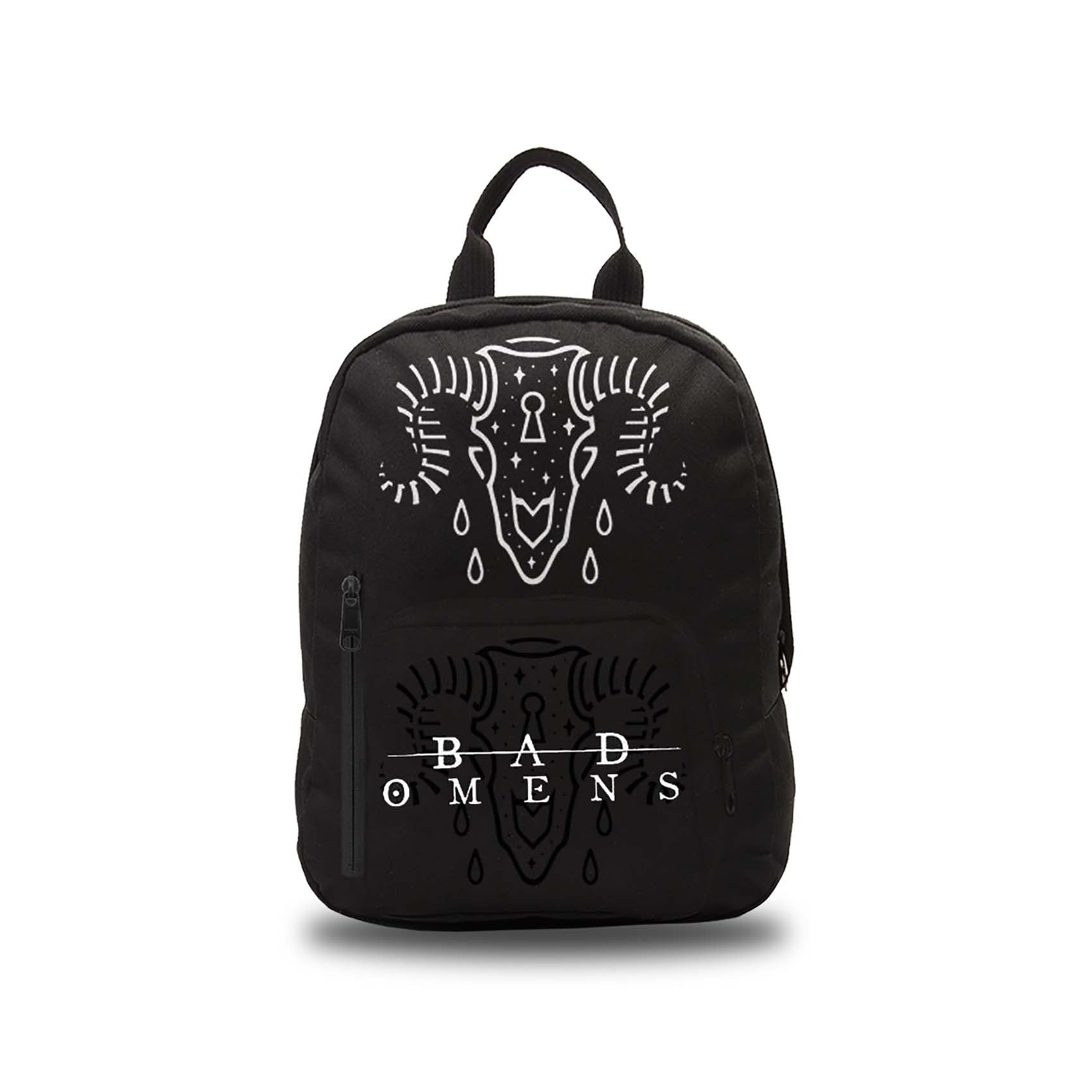 goth mini backpack BAD OMENS - RAMSKULL