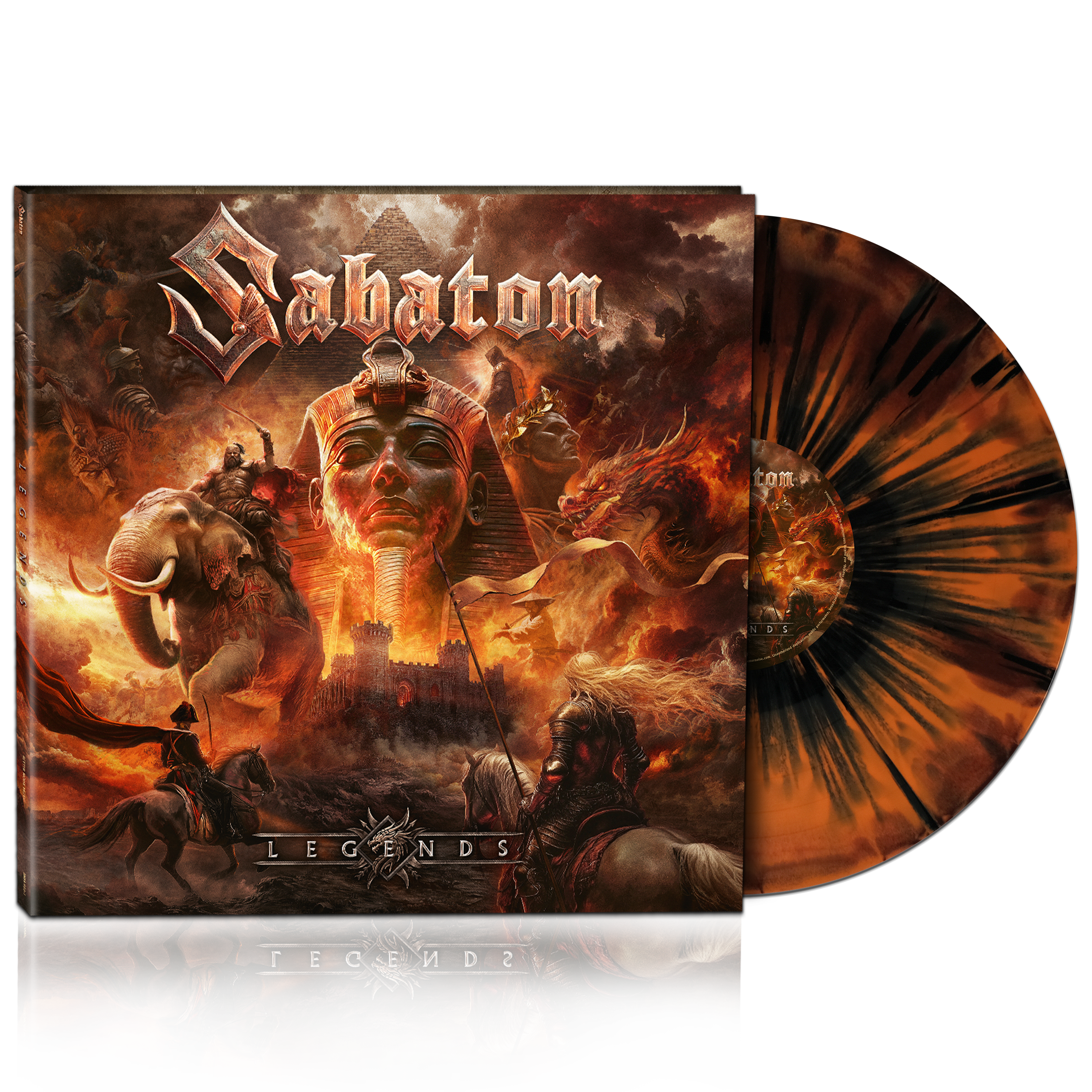 SABATON ‘LEGENDS’ LP (Exclusive – Limited to 300, Orange Cloud W/ Black Splatter Vinyl)