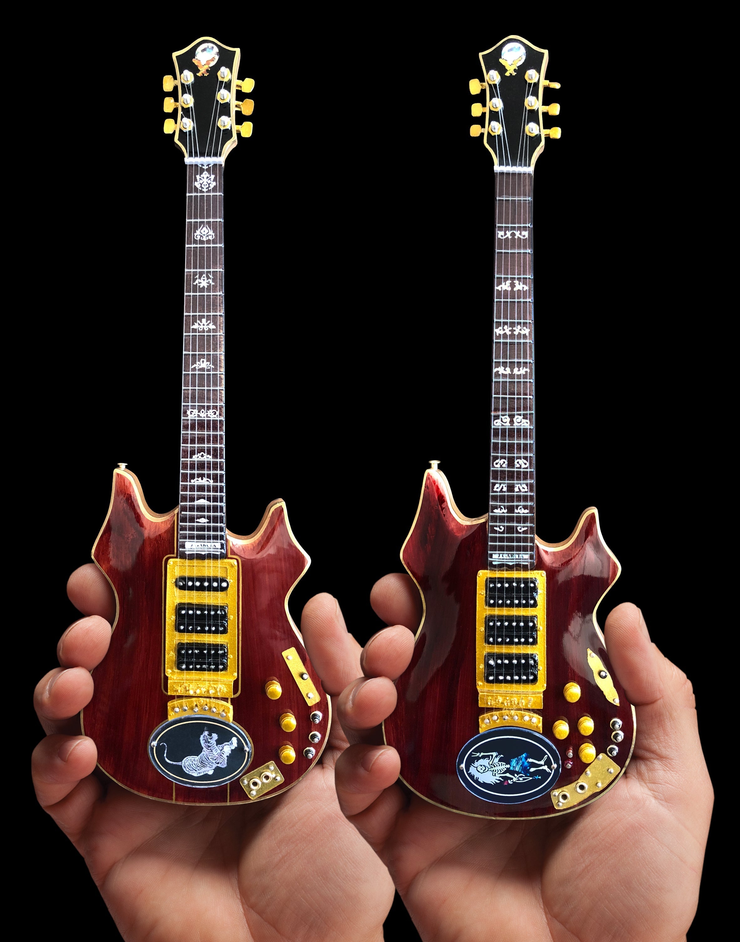JERRY GARCIA™ SET OF TIGER™ & ROSEBUD™ MINIATURE GUITAR REPLICA COLLECTIBLES