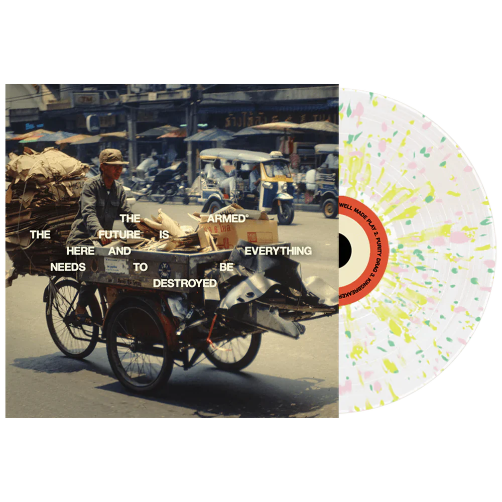 THE ARMED 'THE FUTURE IS HERE AND EVERYTHING NEEDS TO BE DESTROYED' LP (Limited Edition, Cloudy w/ Yellow/Pink/Green Splatter Vinyl)
