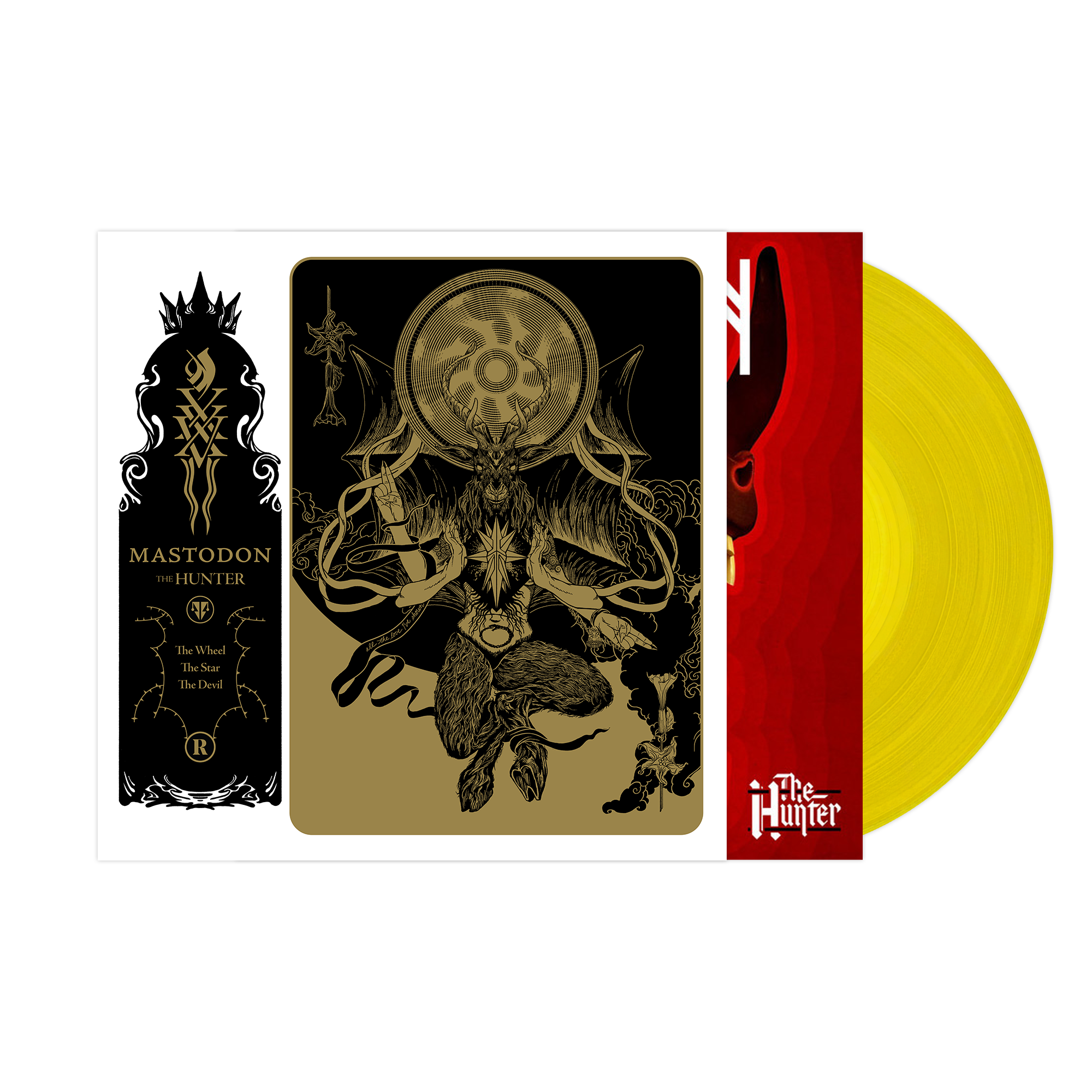 MASTODON ‘THE HUNTER’ LP (Exclusive – Yellow Vinyl) w/ SIGNED 12"x12" PAUL ROMANO PRINT