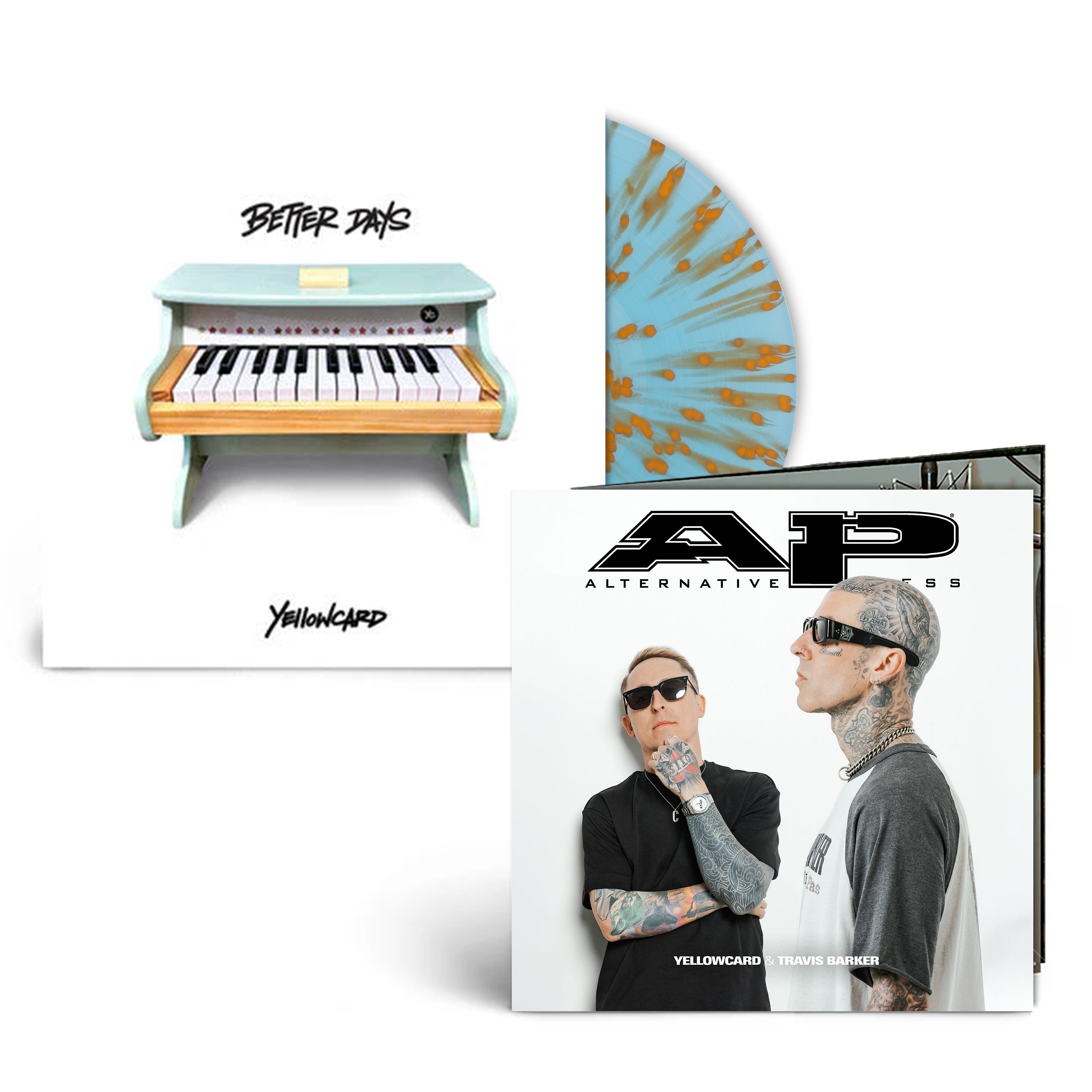 YELLOWCARD ‘BETTER DAYS’ ALT PRESS SPECIAL LIMITED EDITION VERSION (Blue & Orange Splatter Vinyl + Collector’s Zine)