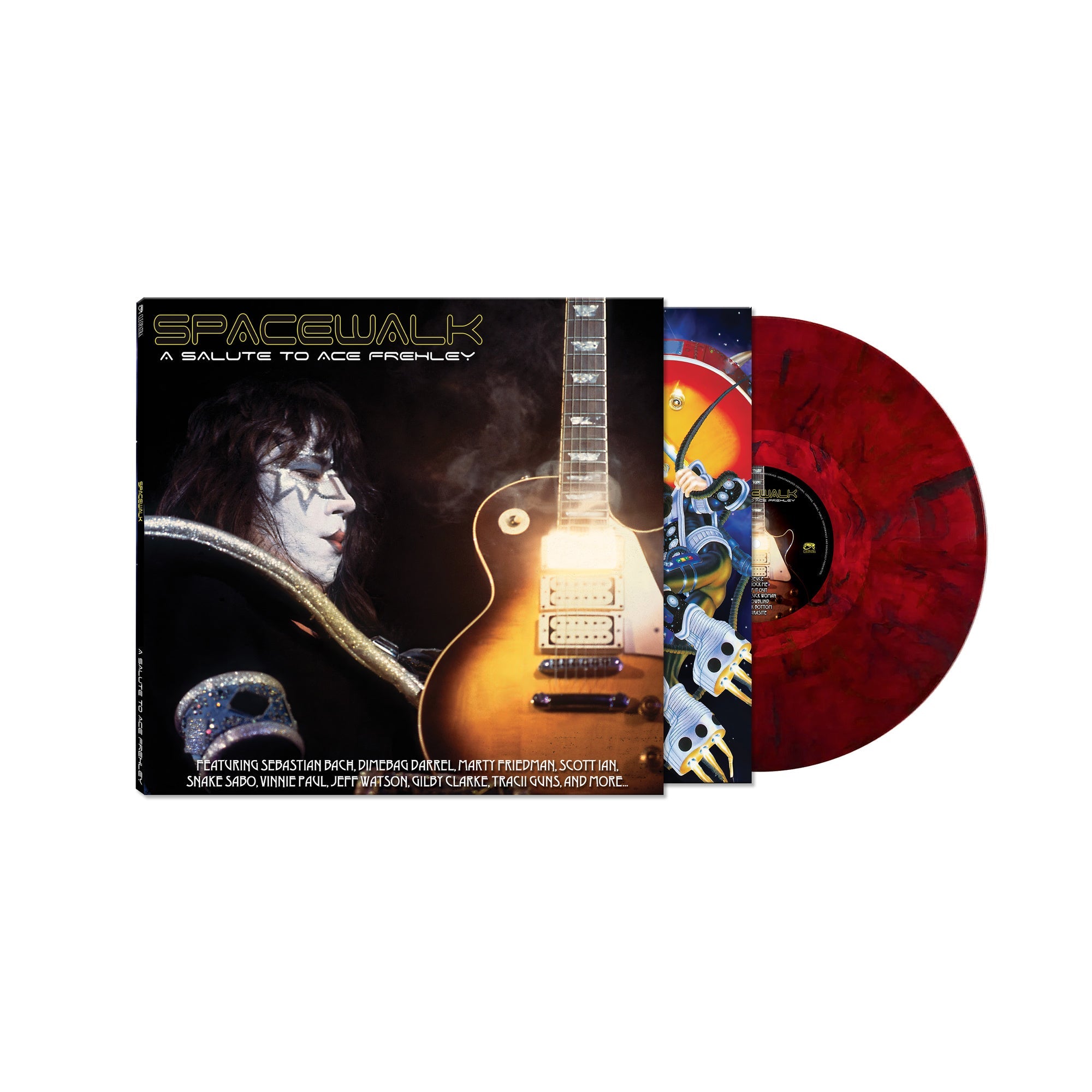 VARIOUS ARTISTS 'SPACEWALK - TRIBUTE TO ACE FREHLEY' LP (Limited, Red Marble Vinyl)