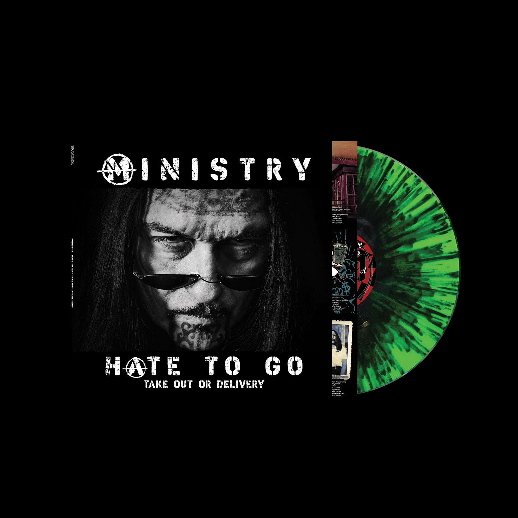 MINISTRY 'HATE TO GO - TAKE OUT OR DELIVERY' LP (Limited Edition, Black/Green Splatter Vinyl)
