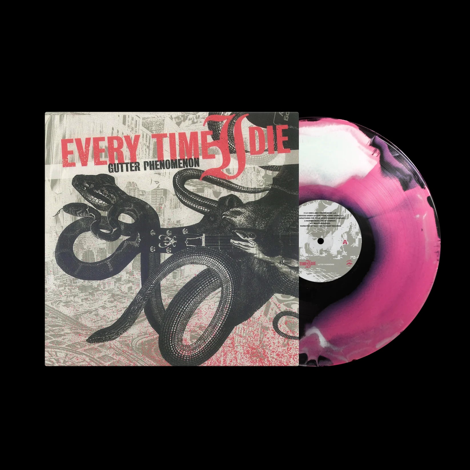 Every Time I Die Gutter Phenomenon LP Hot Pink White Black