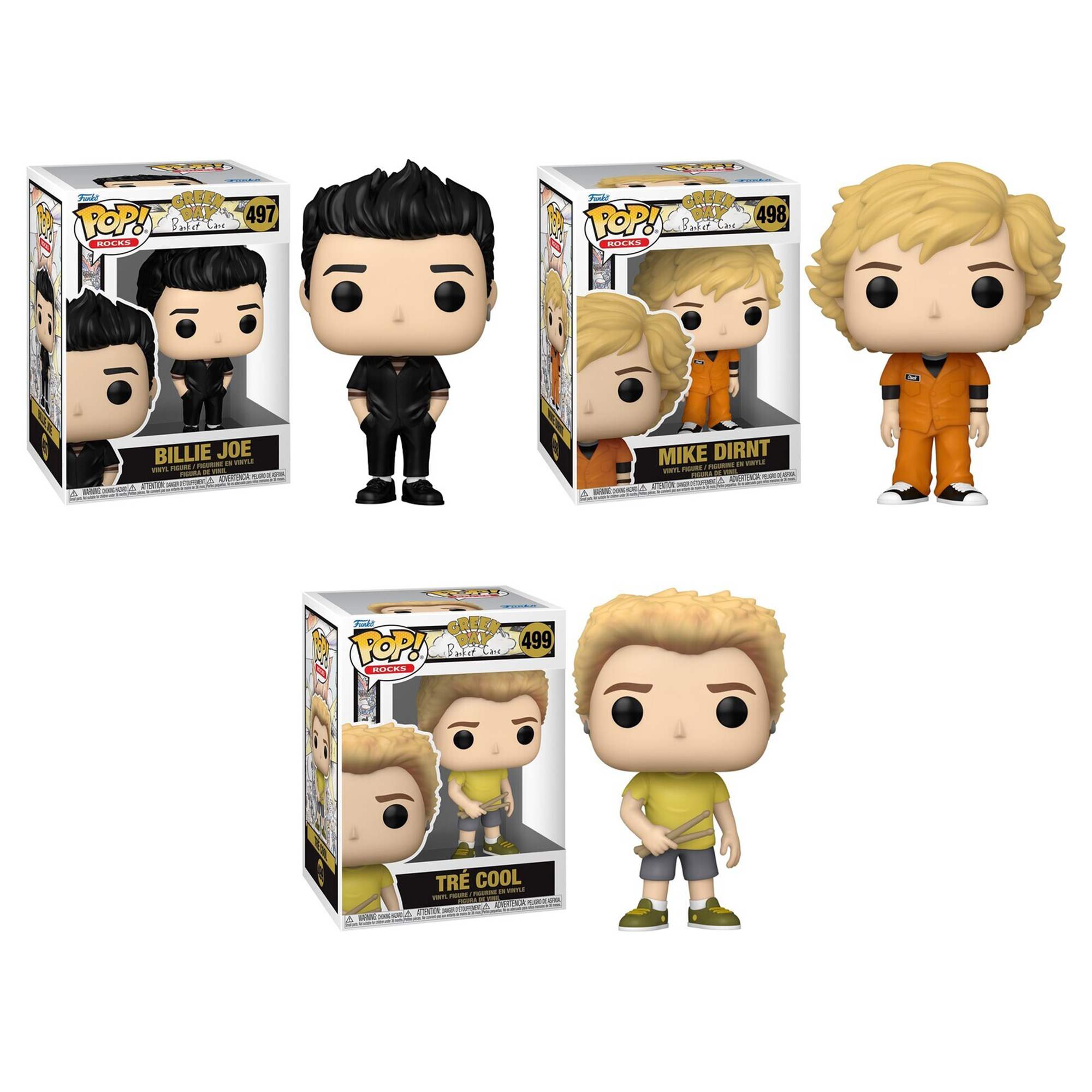 GREEN DAY 'BASKET CASE' FUNKO POP! ROCKS FIGURE SET