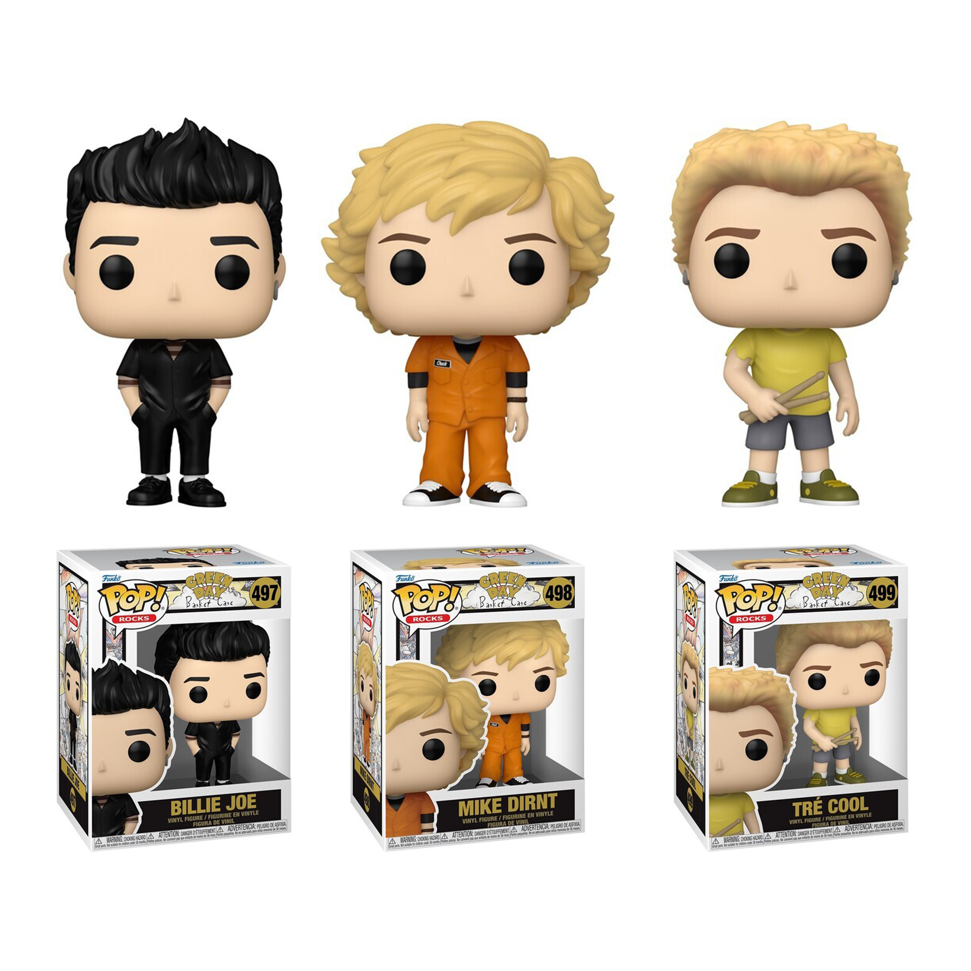 GREEN DAY 'BASKET CASE' FUNKO POP! ROCKS FIGURE SET
