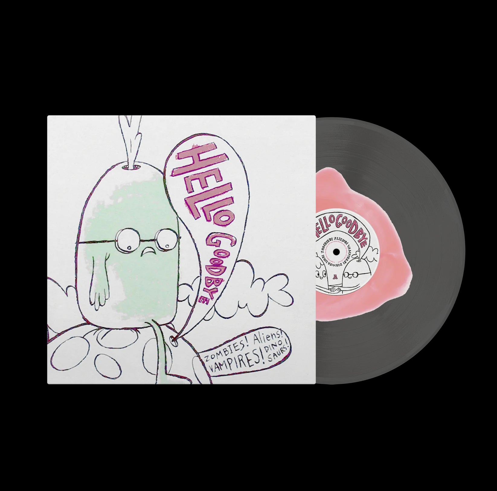 Hellogoodbye Zombies Aliens Vampires Dinosaurs LP Pink In Clear