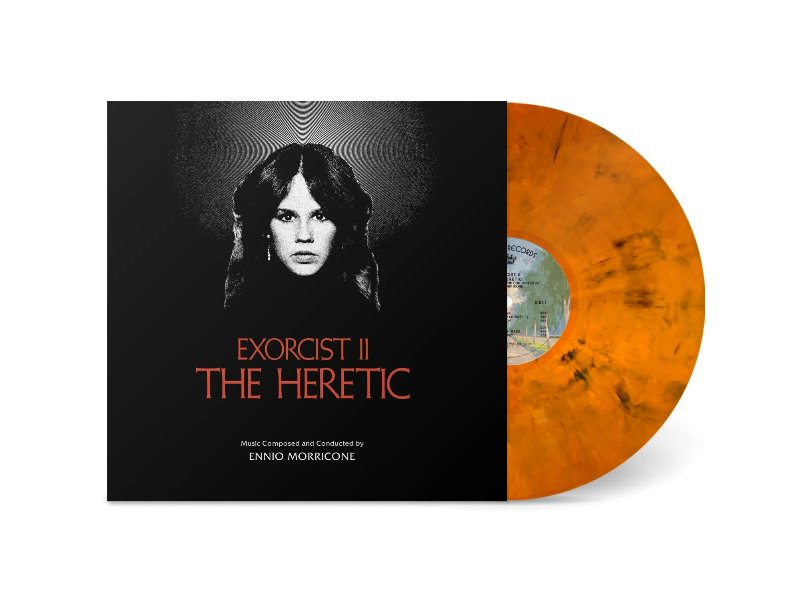 EXORCIST II: THE HERETIC SOUNDTRACK LP (Orange/Black Swirl Vinyl, Music by Ennio Morricone)