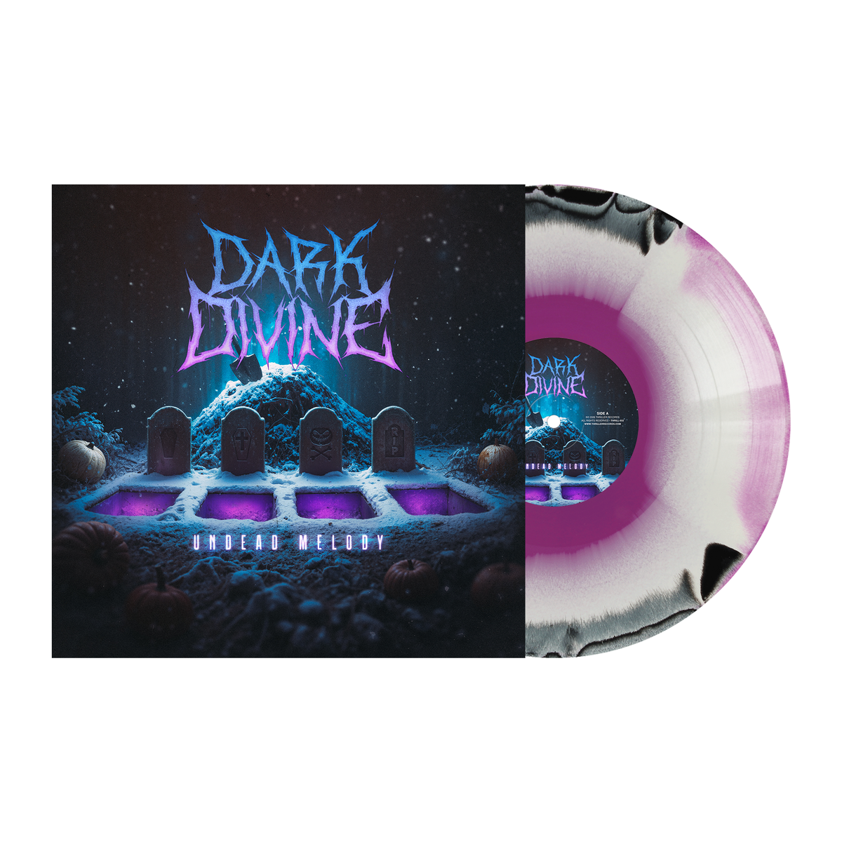 DARK DIVINE'UNDEAD MELODY' LP (Limited Edition ' Only 400 Made, Black, White & Purple Smush Vinyl)