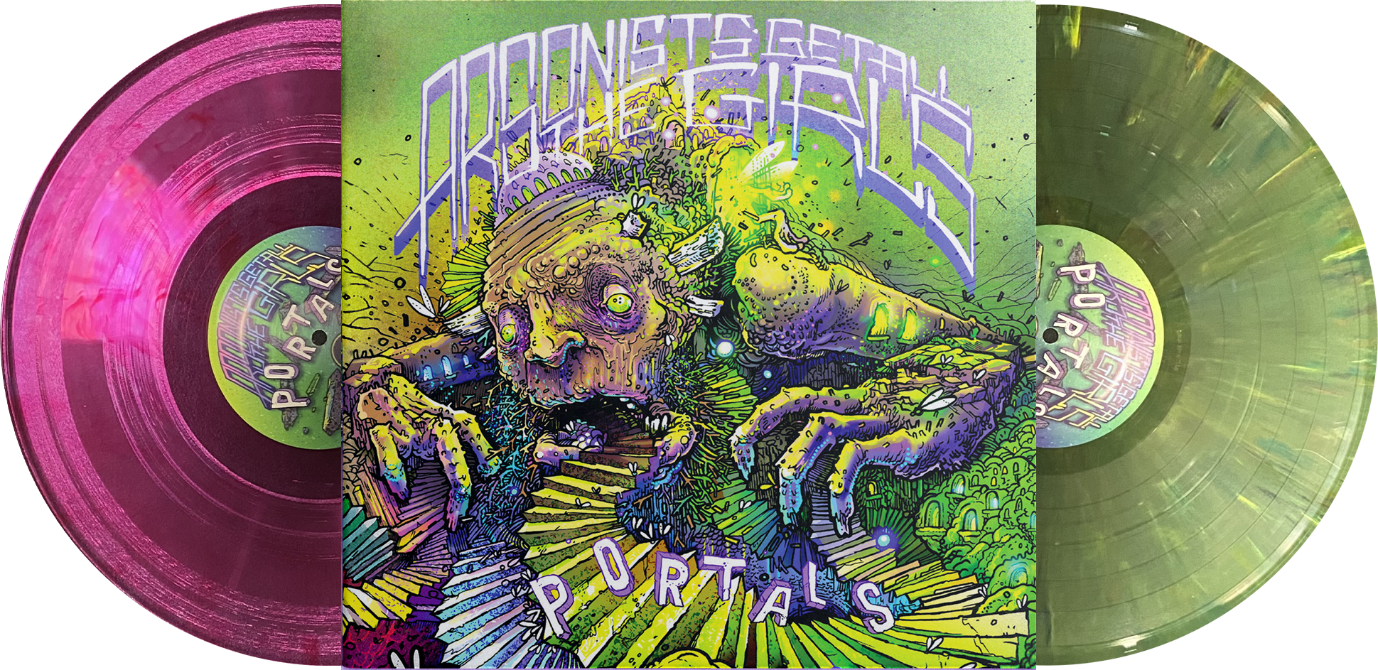 ARSONISTS GET ALL THE GIRLS ‘PORTALS’ 2LP (Limited Edition – Only 100 Made, Opaque Mix and Violet w/ White Swirl Vinyl)