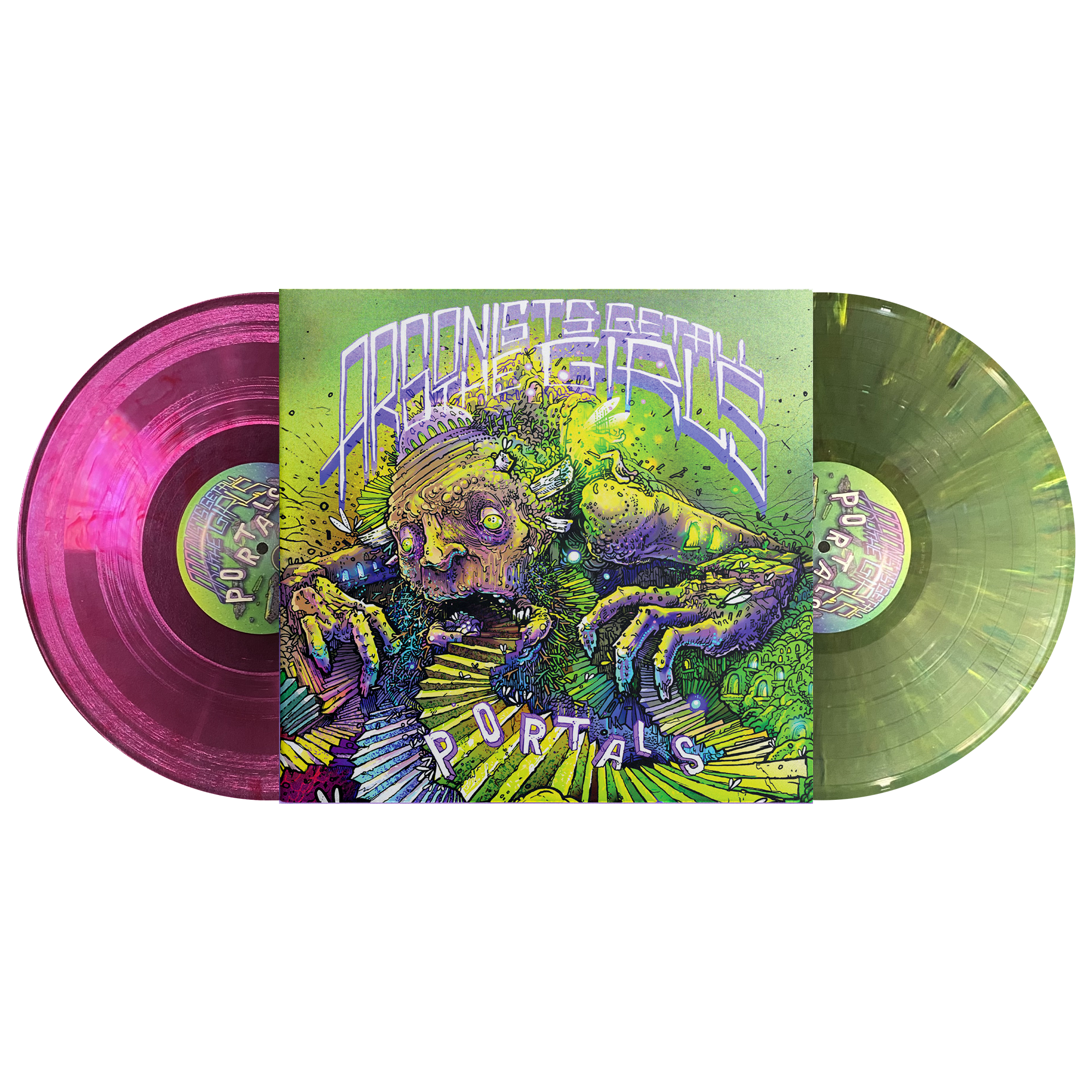 ARSONISTS GET ALL THE GIRLS ‘PORTALS’ 2LP (Limited Edition – Only 100 Made, Opaque Mix and Violet w/ White Swirl Vinyl)