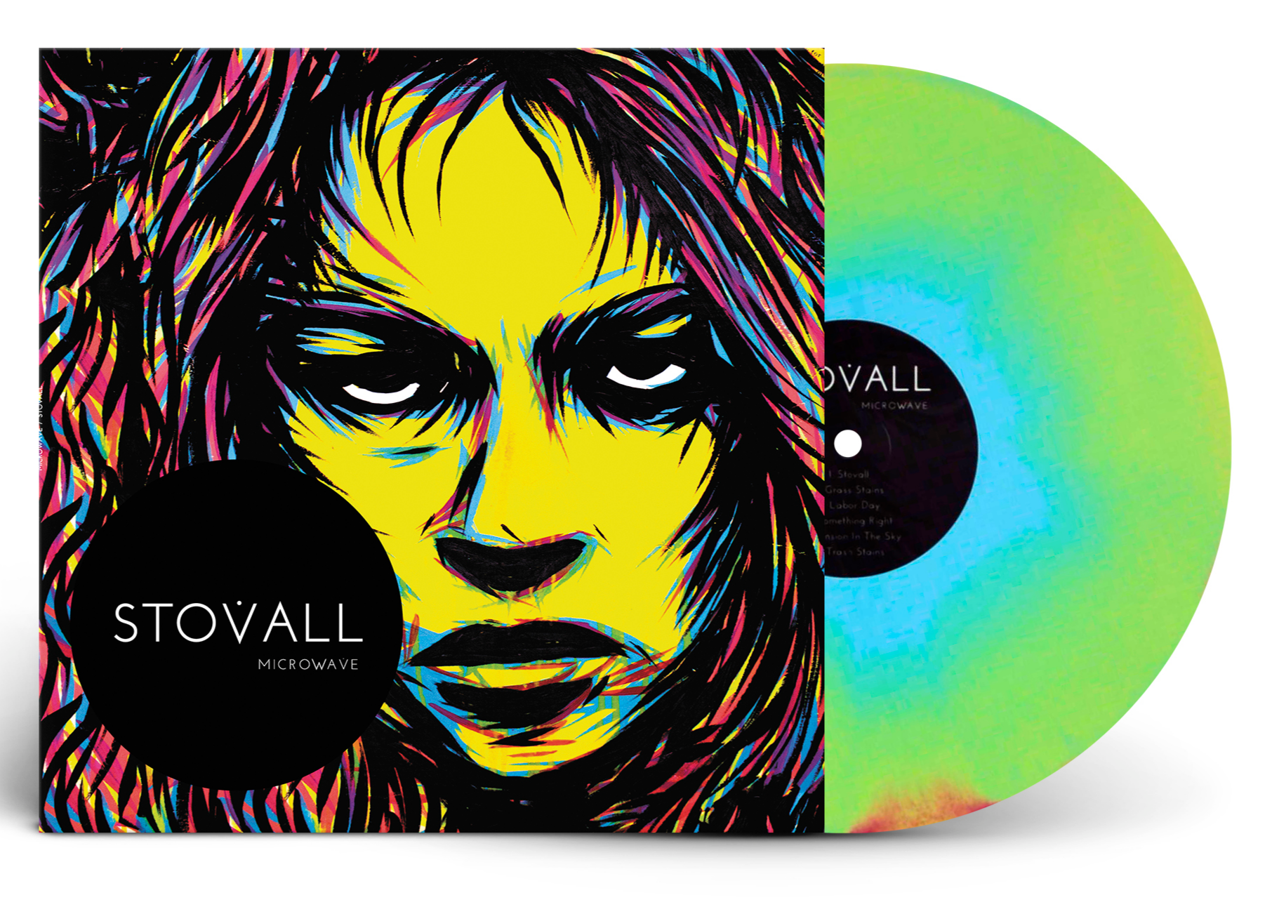 MICROWAVE ‘STOVALL’ 10TH ANNIVERSARY EDITION LP (Limited Edition – Only 300 made, Blue, Yellow, & Pink A-Side/B-Side Vinyl)