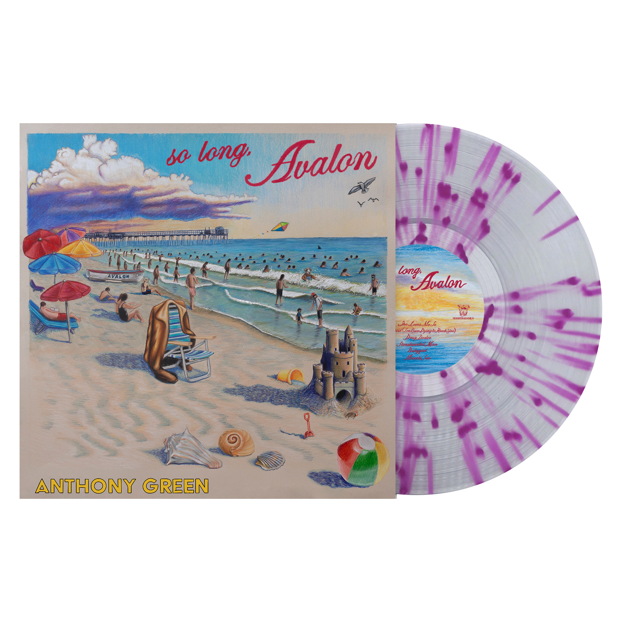 ANTHONY GREEN ‘SO LONG, AVALON’ LP (Limited Edition – Only 250 Made, Clear w/ Purple Splatter Vinyl)