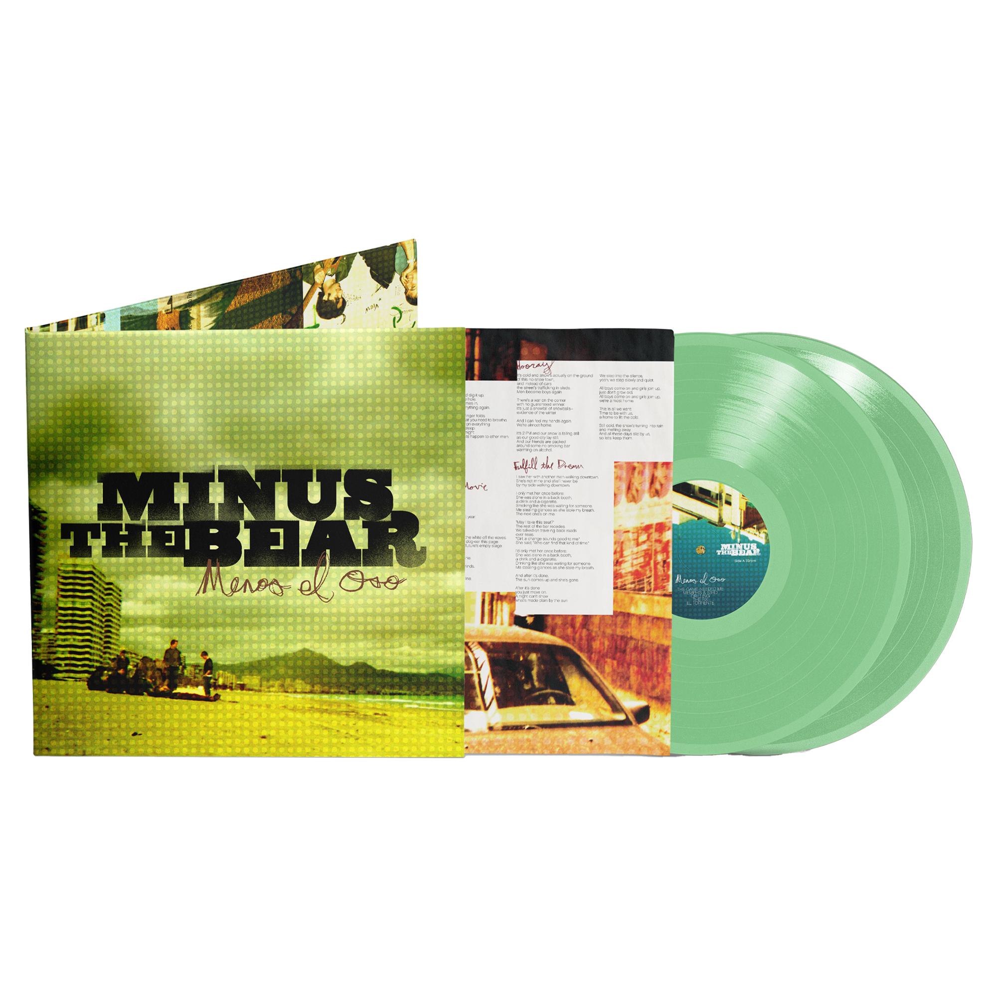 MINUS THE BEAR ‘MENOS EL OSO’ 20TH ANNIVERSARY 2LP (Limited Edition – Only 500 Made, Coke Bottle Green Vinyl) + 24-PAGE ARCHIVE PHOTO JOURNAL