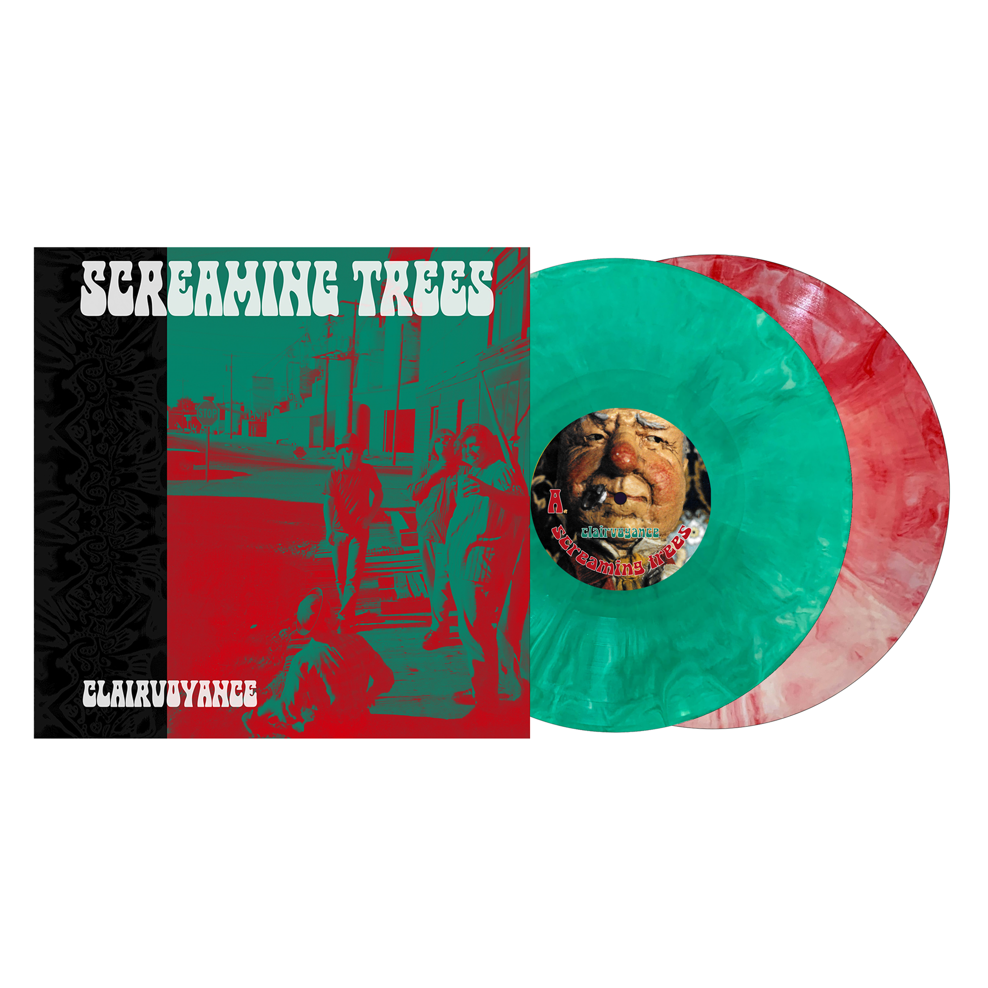 SCREAMING TREES ‘CLAIRVOYANCE (PLUS)’ 2LP (Exclusive – Limited to 500, Marbled Evergreen & Marbled Candy Cane Vinyl)