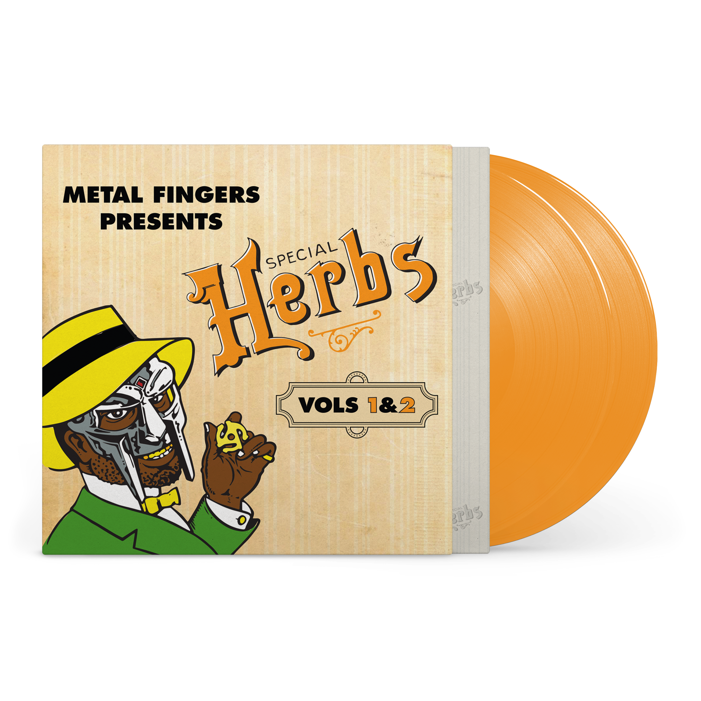 MF DOOM 'METAL FINGERS PRESENTS: SPECIAL HERBS VOL. 1 & 2' 2LP (Mustard Yellow Vinyl)