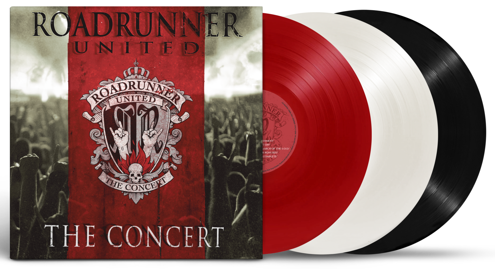 ROADRUNNER UNITED THE CONCERT 3LP (Tri-Color Vinyl, Members of Slipknot, Trivium, Hatebreed, Sepultura, Killswitch, Deicide, more)