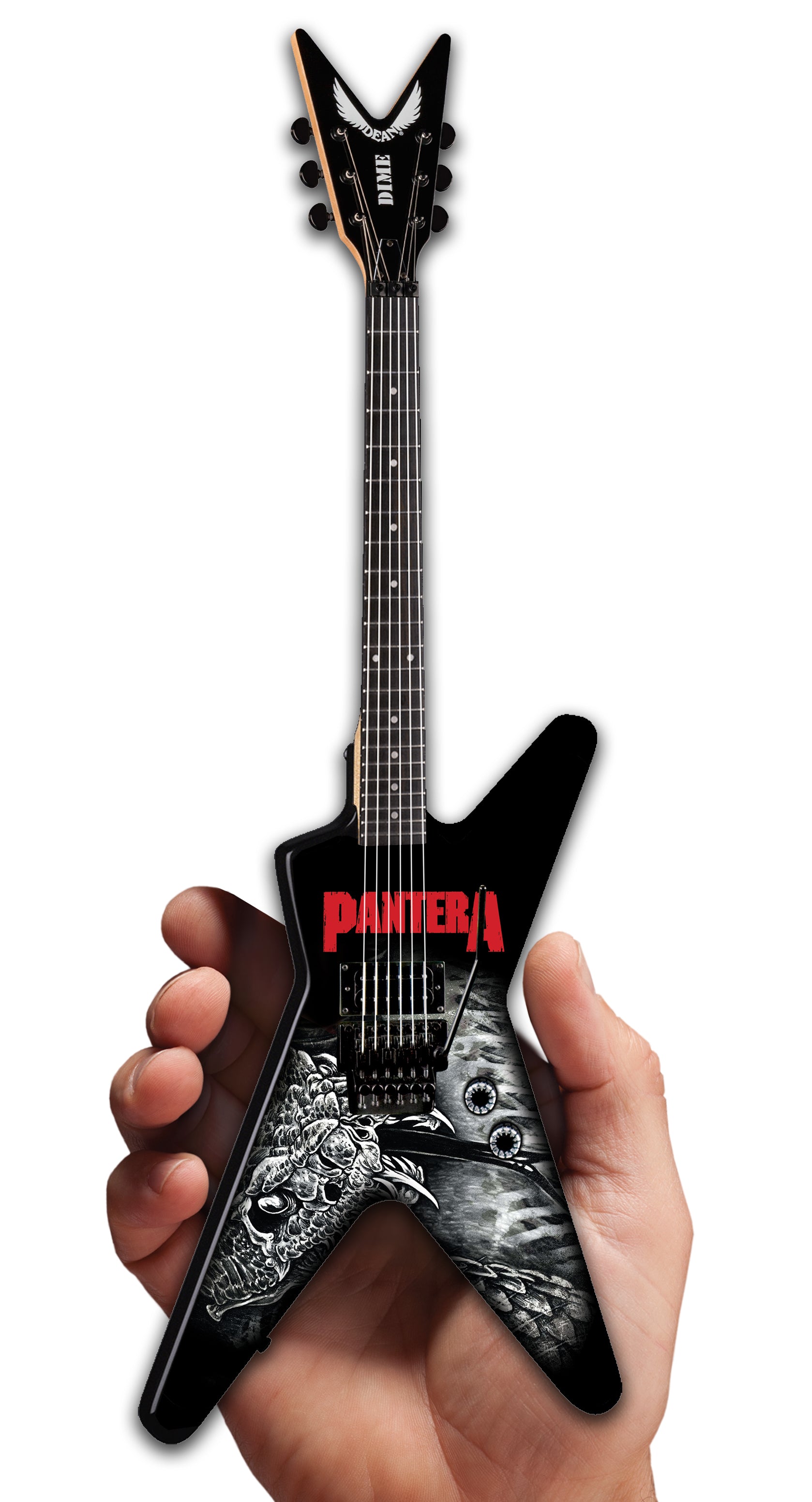 PANTERA - DEAN DIMEBAG - THE GREAT SOUTHERN TRENDKILL B&W MINI GUITAR – 150 MADE