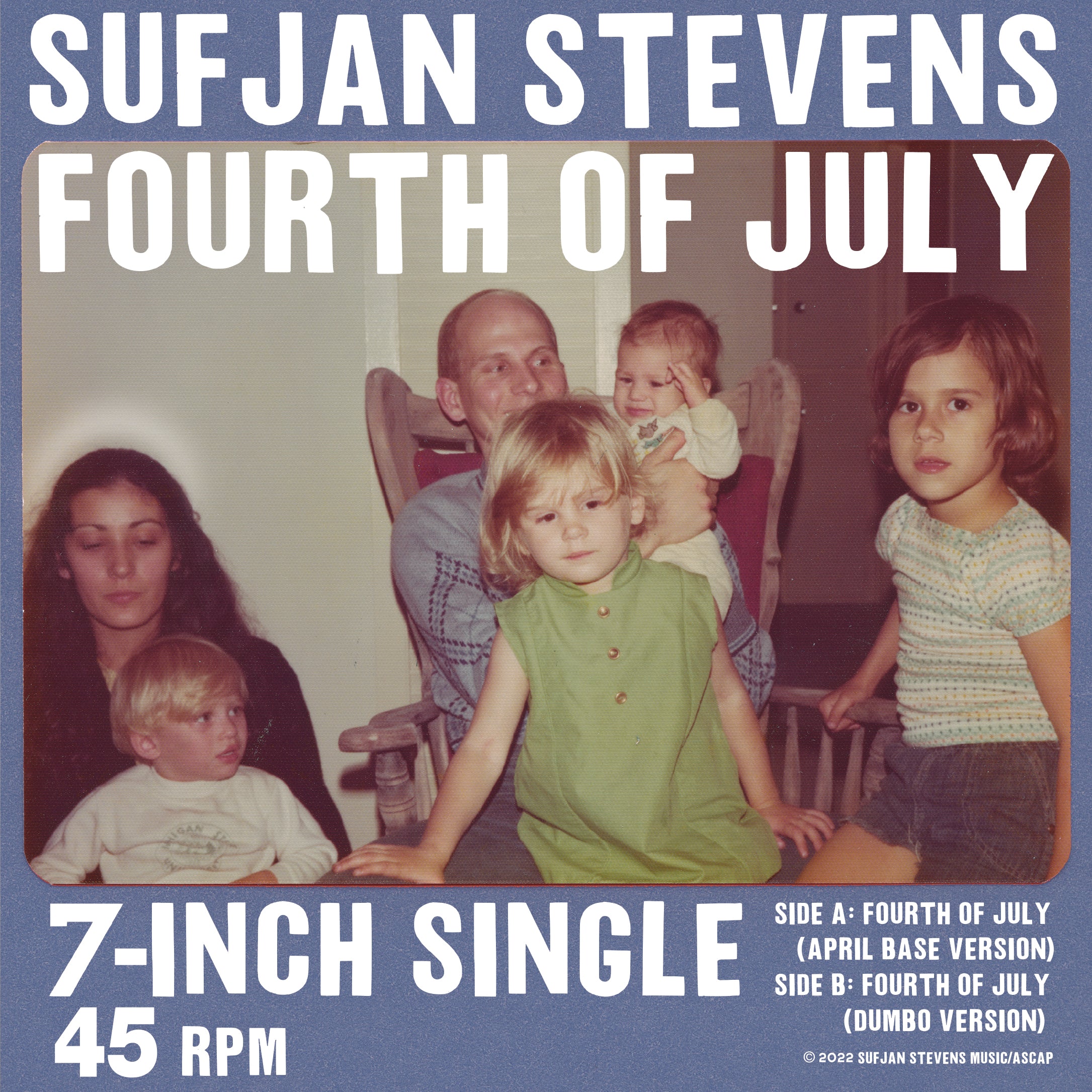 SUFJAN STEVENS 'FOURTH OF JULY' 7" SINGLE (Opaque Red Vinyl)