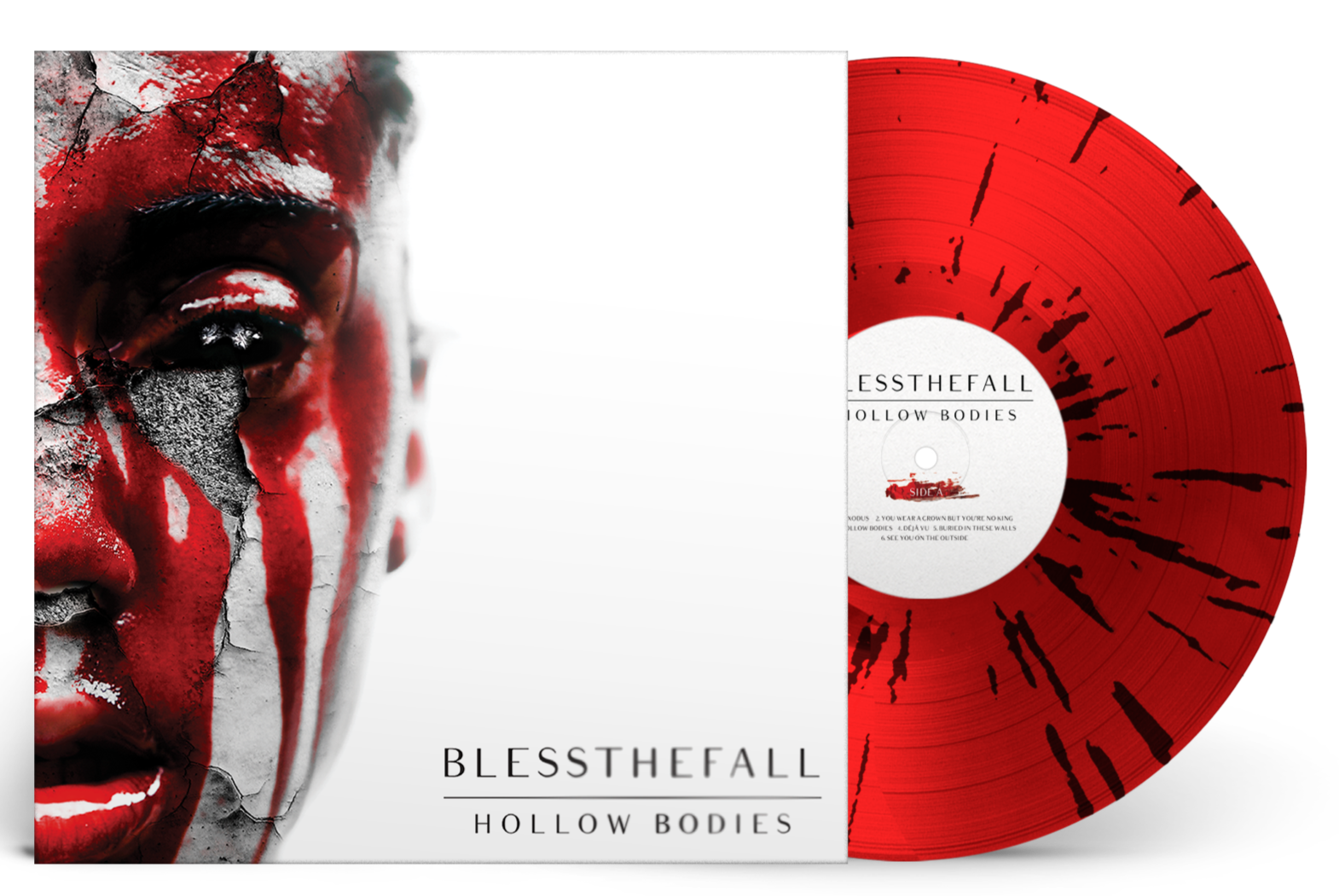BLESSTHEFALL ‘HOLLOW BODIES’ 10TH ANNIVERSARY LP (Limited Edition – Only 500 Made, Red w/ Black Splatter Vinyl)