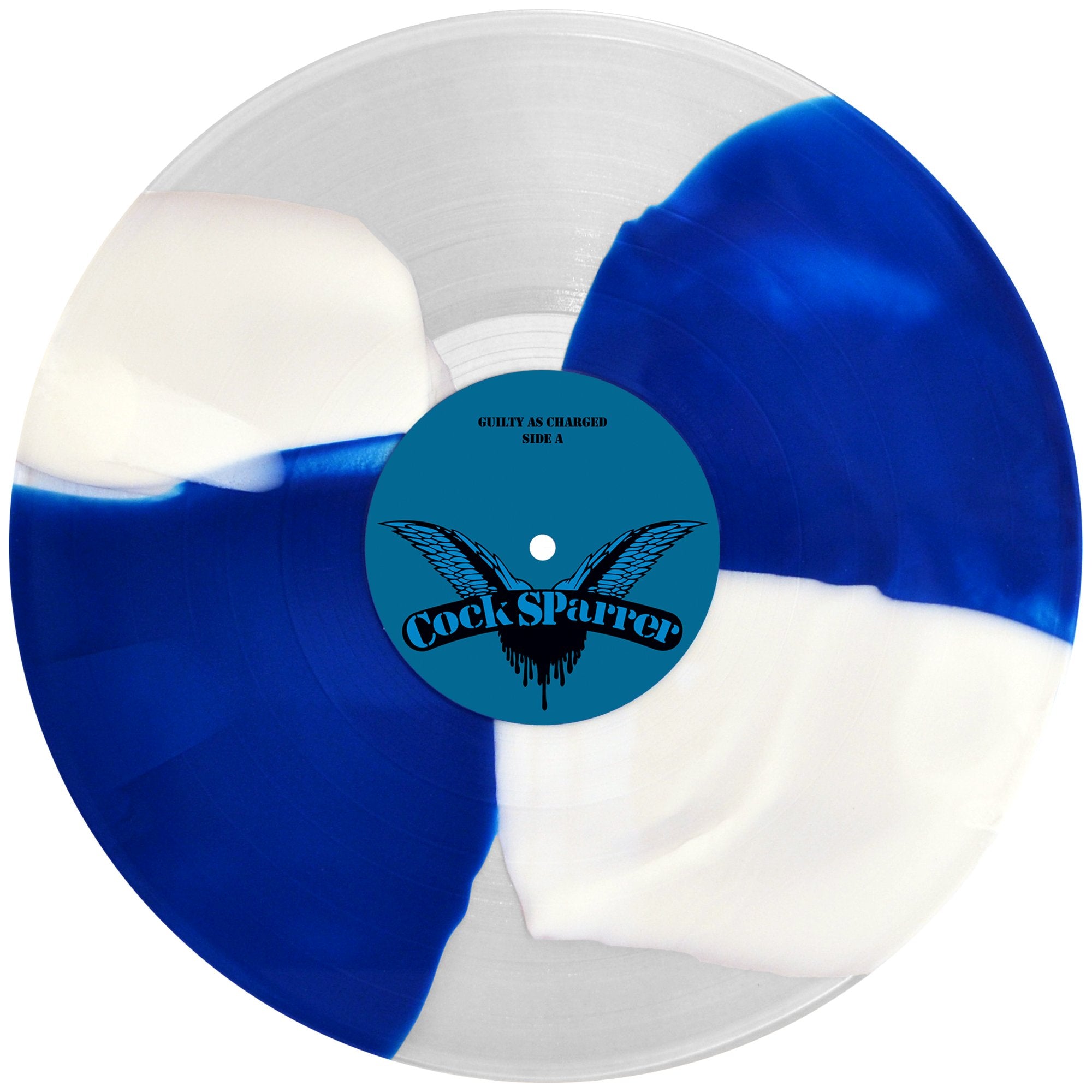 COCK SPARRER 'GUILTY AS CHARGED' LP (Clear, Blue, White Twist Vinyl)