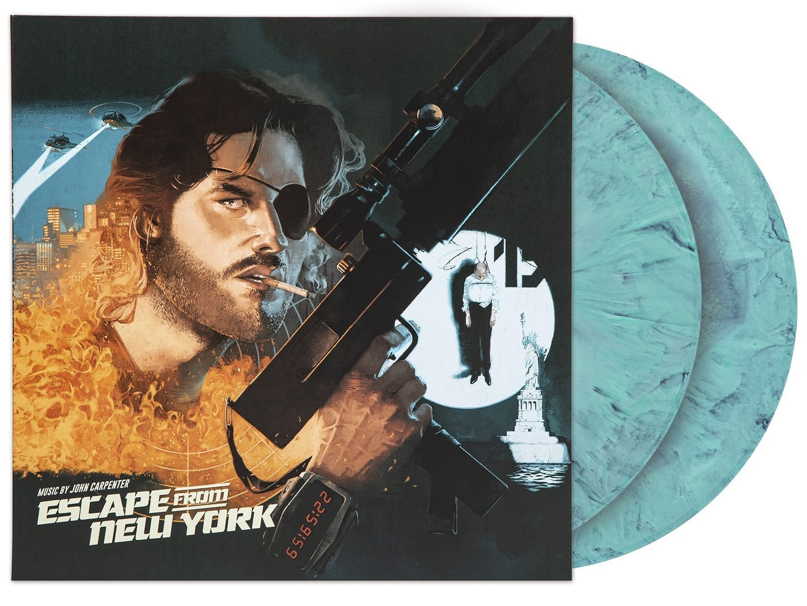 ESCAPE FROM NEW YORK SOUNDTRACK 2LP (Blue, Green, Black Marble Vinyl, Music by John Carpenter)