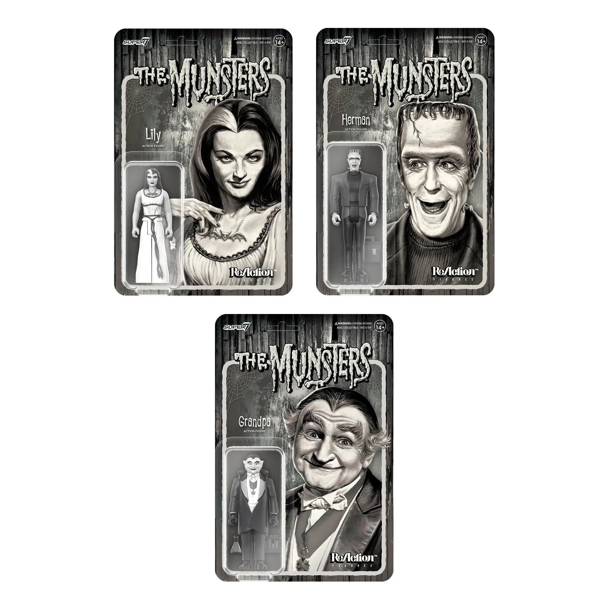 THE MUNSTERS REACTION ACTION FIGURES WAVE 2 SET