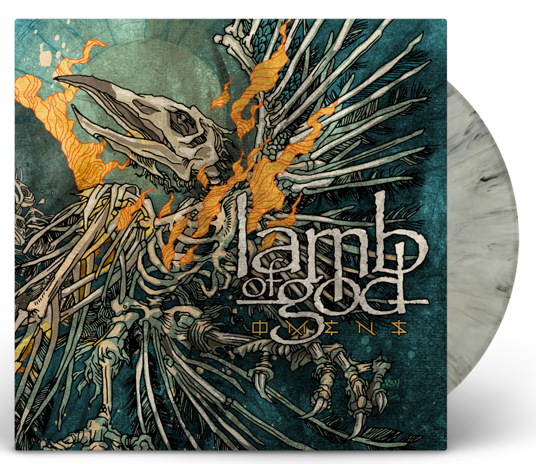 LAMB OF GOD 'OMENS' LIMITED EDITION SILVER GRAY MARBLE LP – ONLY 1000 MADE
